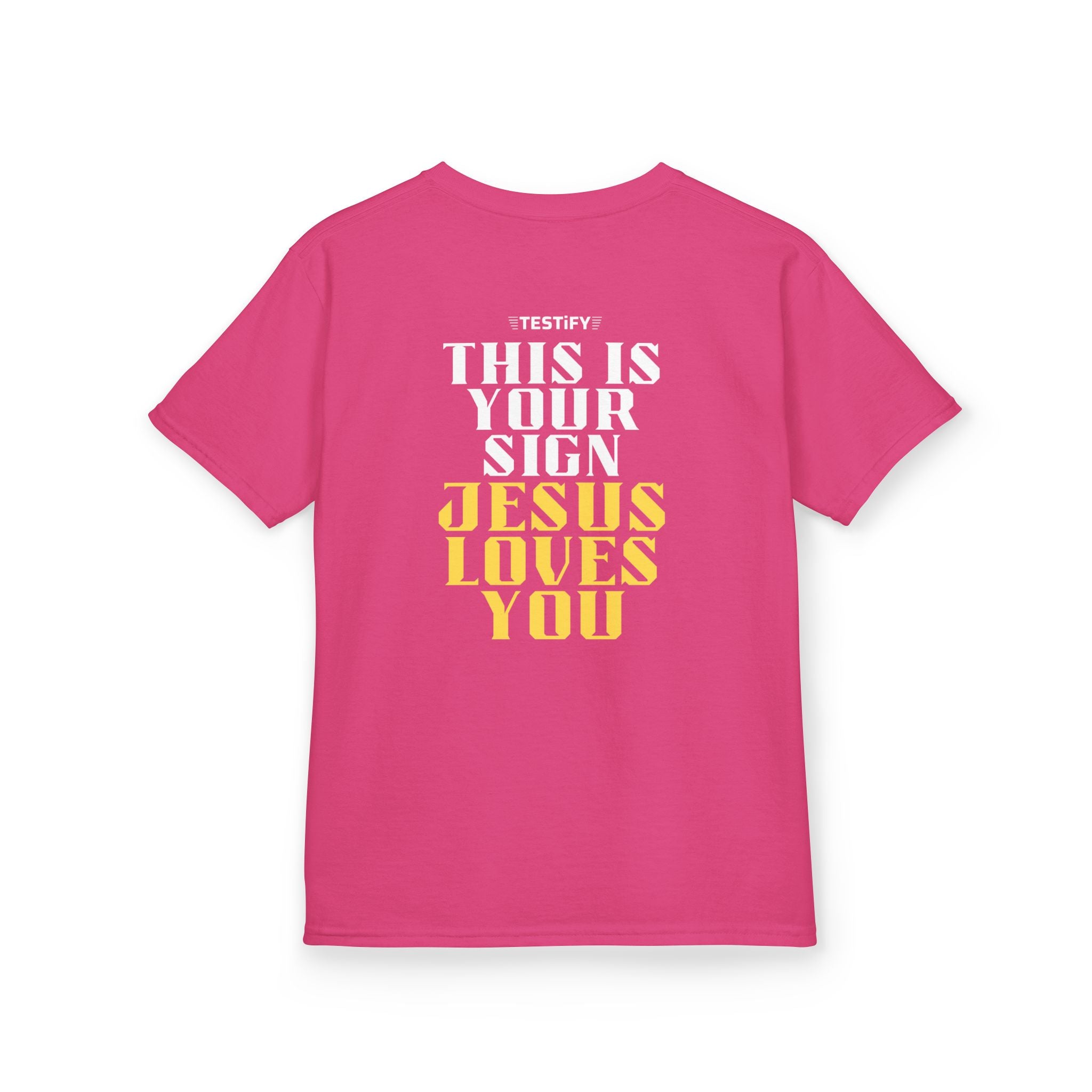 Kids T-Shirt — 'Jesus Loves You' Bright Yellow Faith Tee