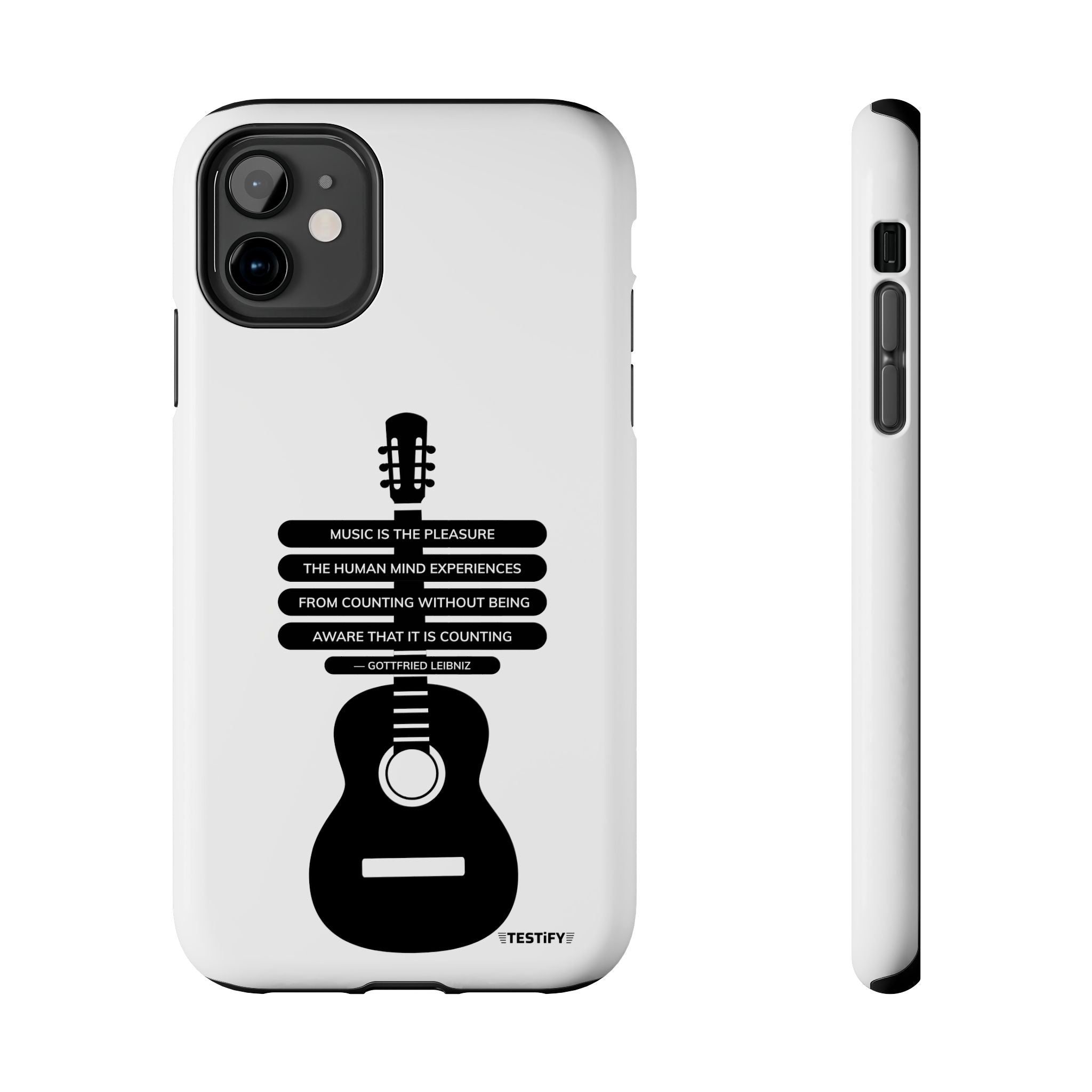Guitar Quote Tough Phone Case — "Music is the Pleasure" Acoustic Design