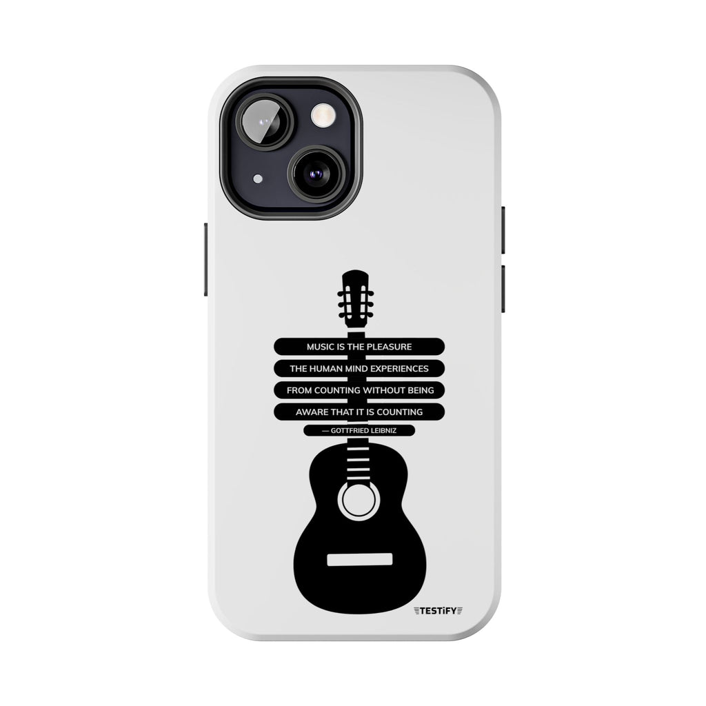 Guitar Quote Tough Phone Case — "Music is the Pleasure" Acoustic Design