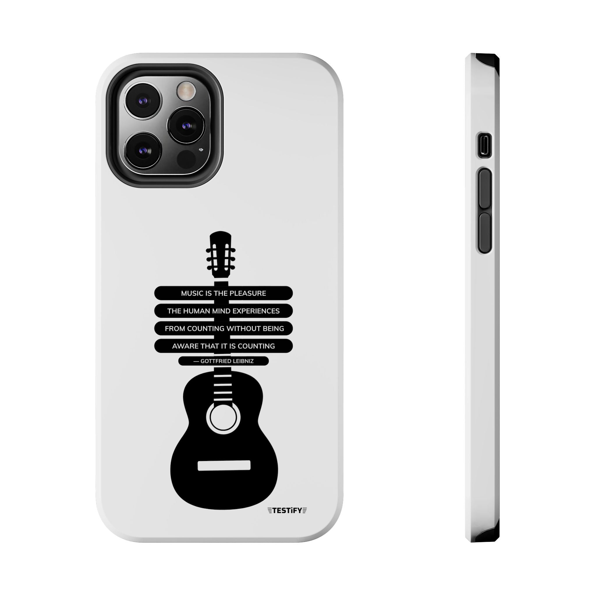 Guitar Quote Tough Phone Case — "Music is the Pleasure" Acoustic Design