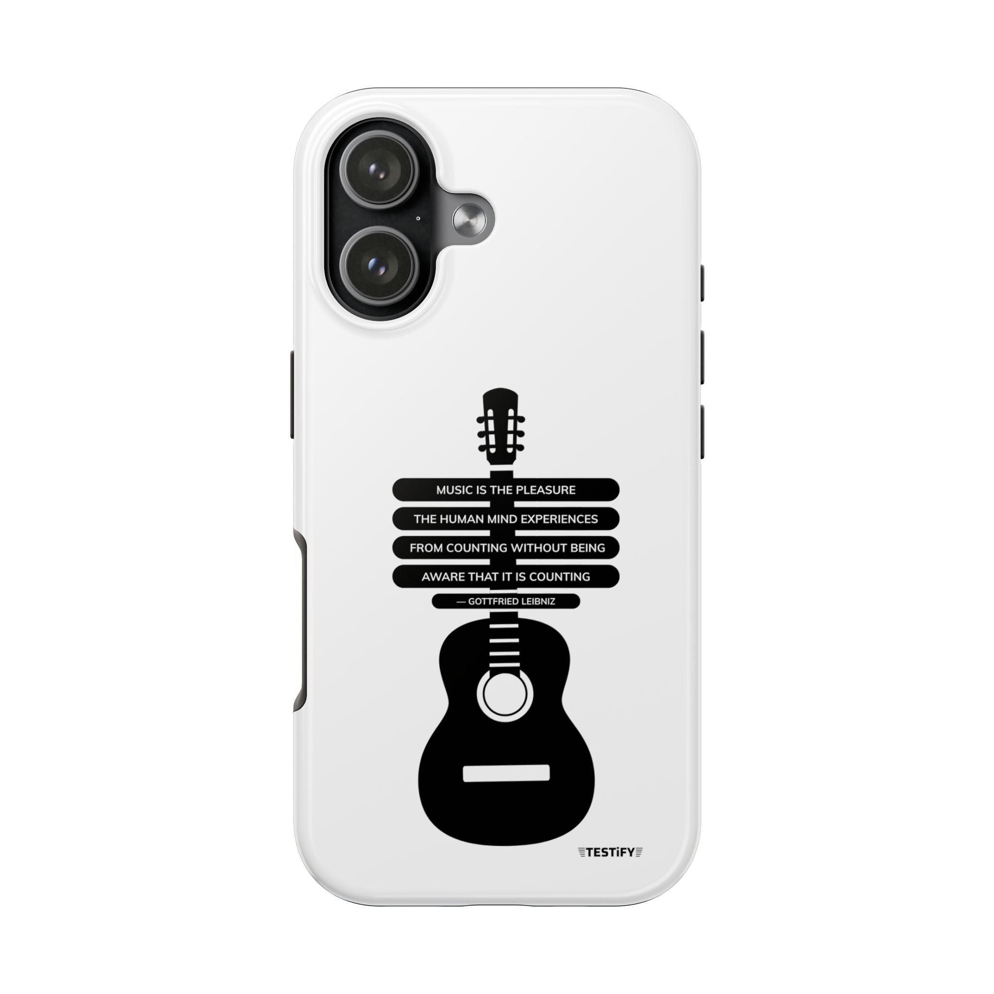 Guitar Quote Tough Phone Case — "Music is the Pleasure" Acoustic Design