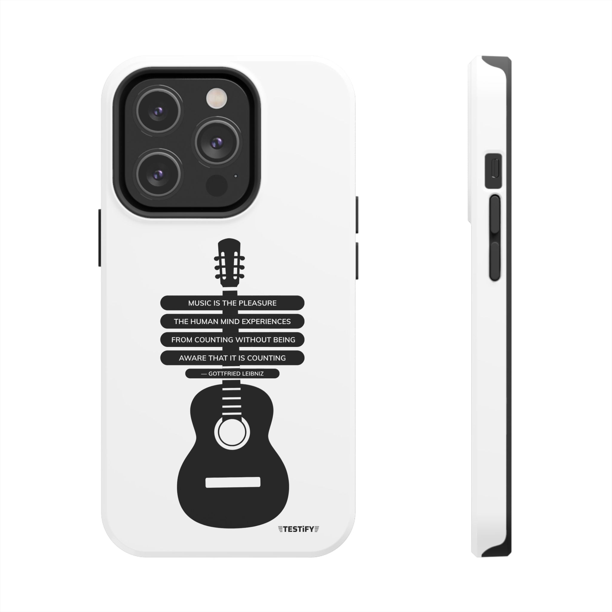 Guitar Quote Tough Phone Case — "Music is the Pleasure" Acoustic Design