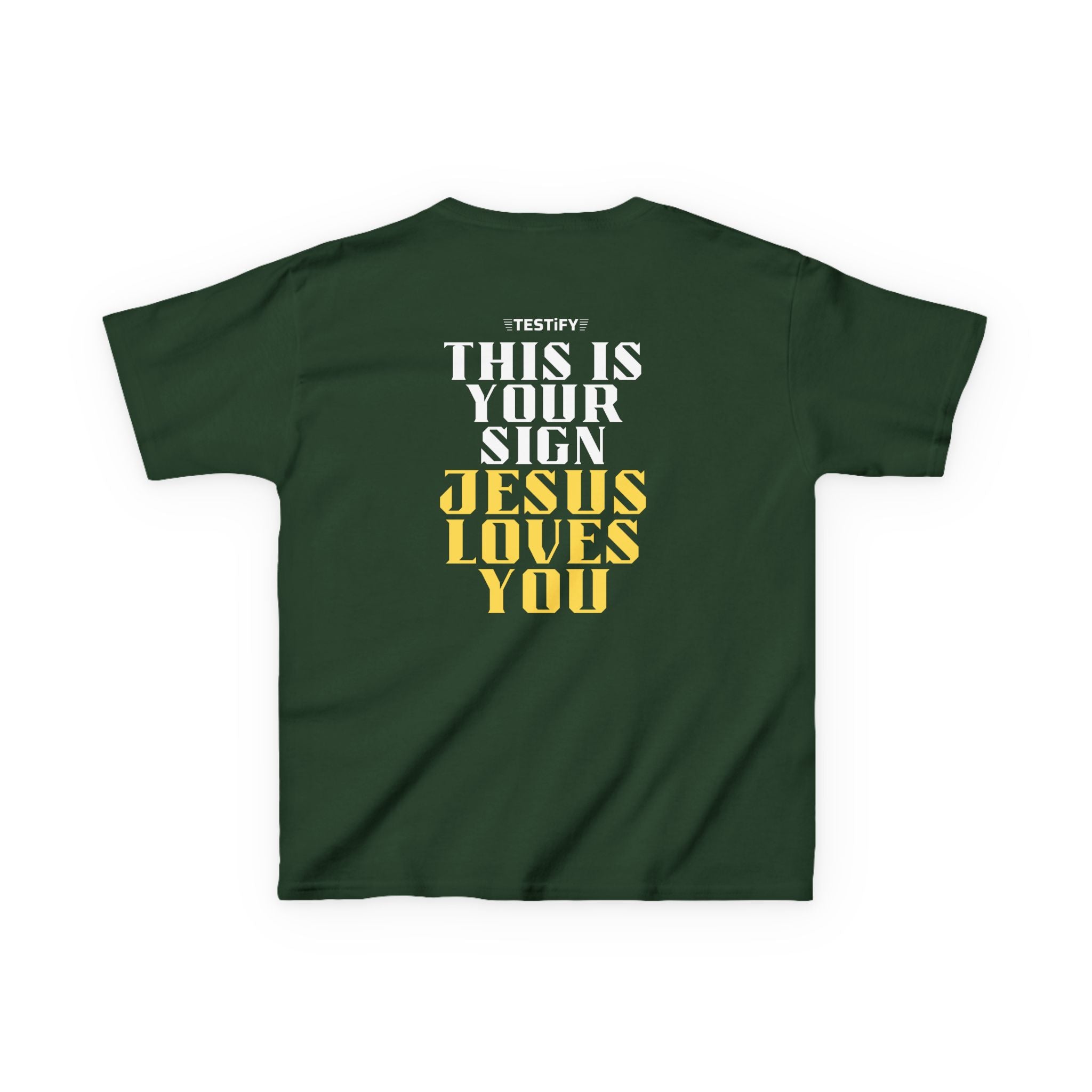 Kids T-Shirt — 'Jesus Loves You' Bright Yellow Faith Tee