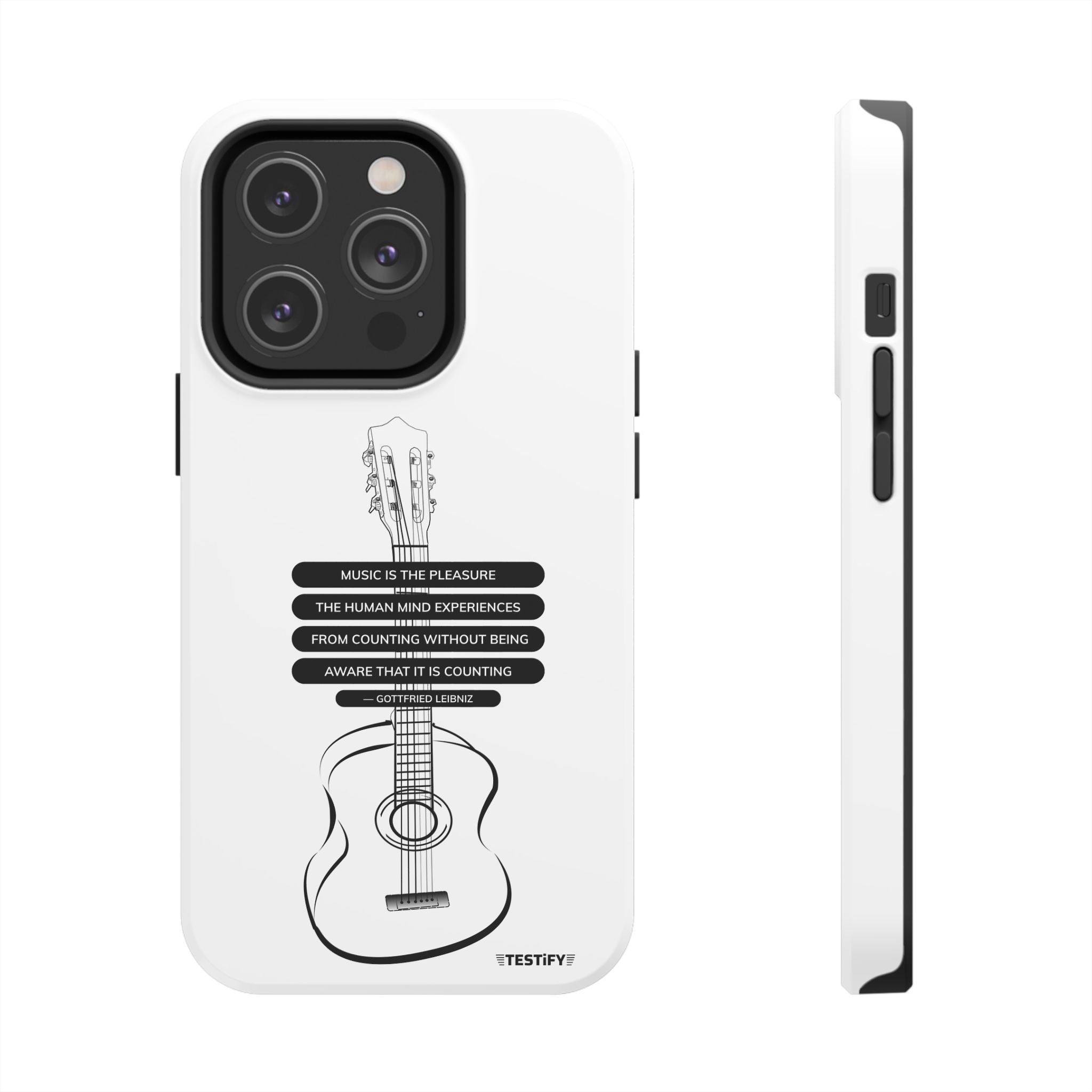 Acoustic Guitar Quote Tough Phone Case — “Music is the Pleasure” Protective Phone Cover