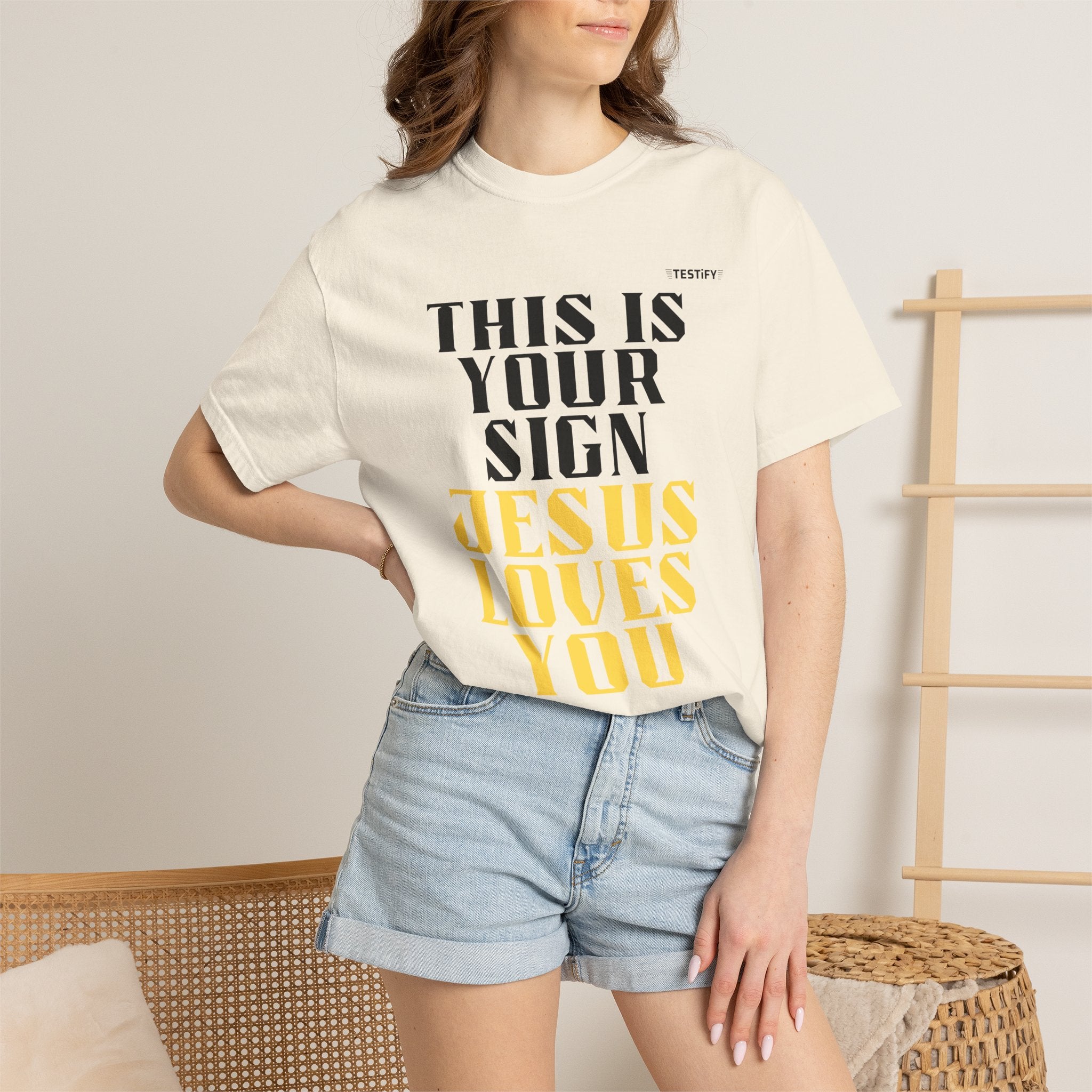 T-Shirt - "This Is Your Sign: Jesus Loves You" Inspirational Christian Tee