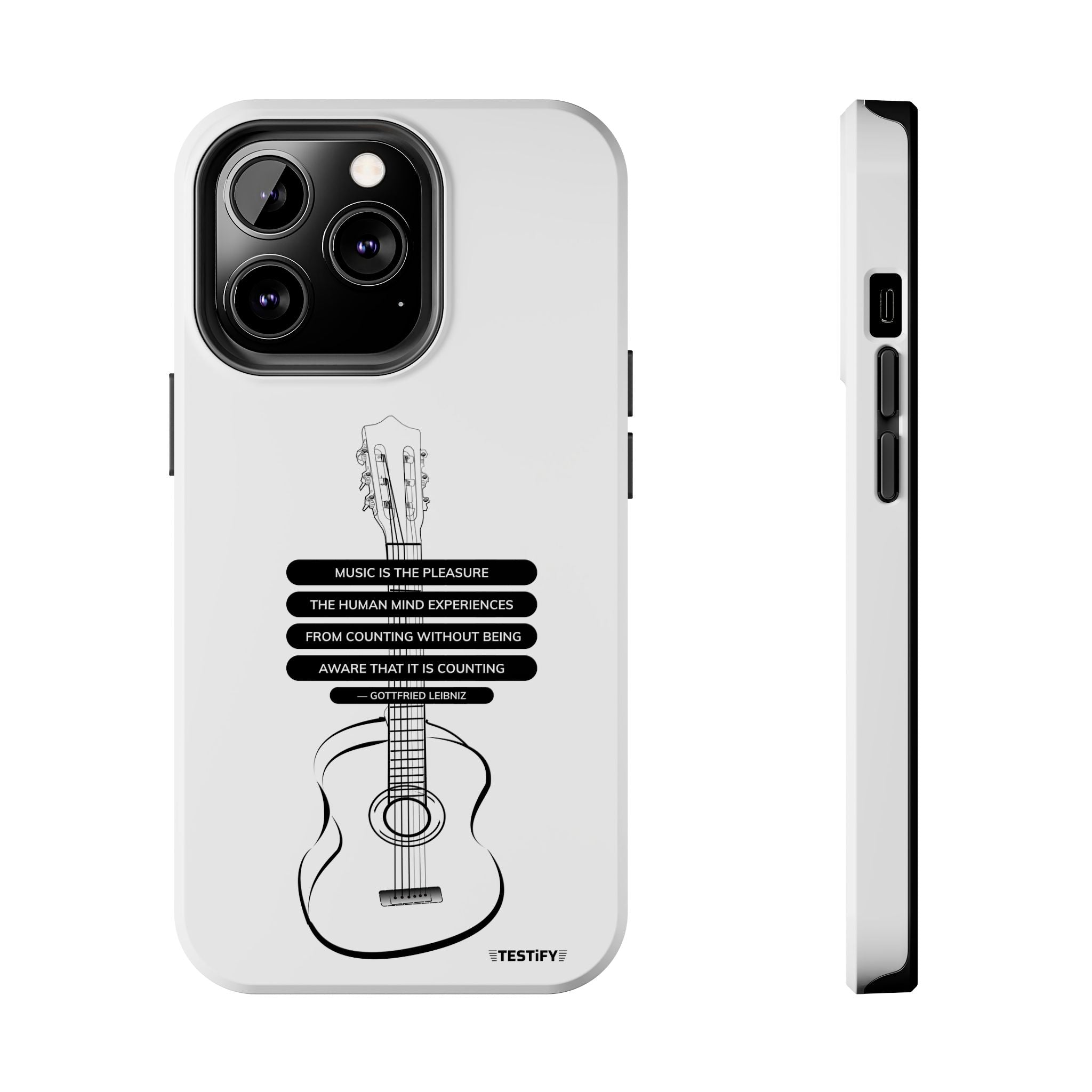 Acoustic Guitar Quote Tough Phone Case — “Music is the Pleasure” Protective Phone Cover