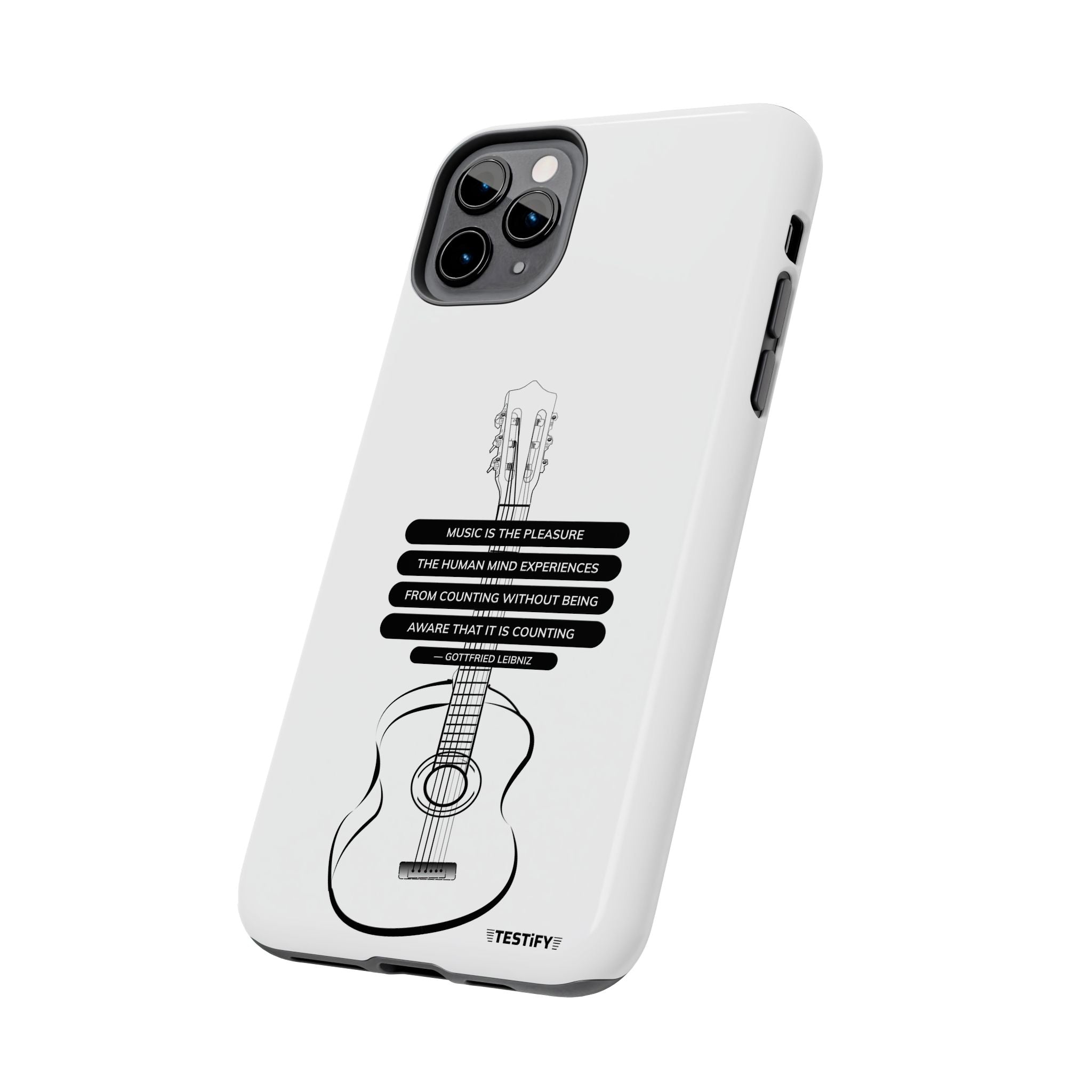 Acoustic Guitar Quote Tough Phone Case — “Music is the Pleasure” Protective Phone Cover