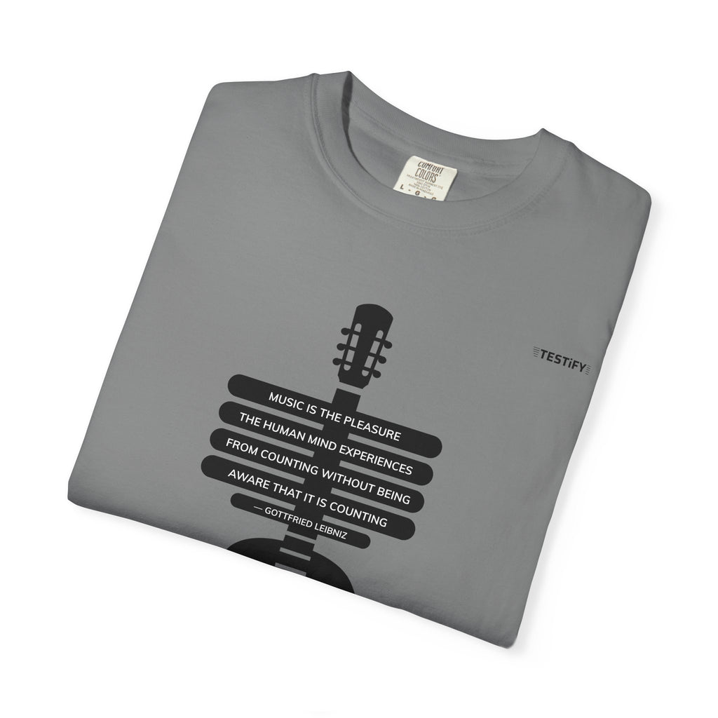 Acoustic Guitar Quote T-Shirt — "Music is the Pleasure" Graphic Tee