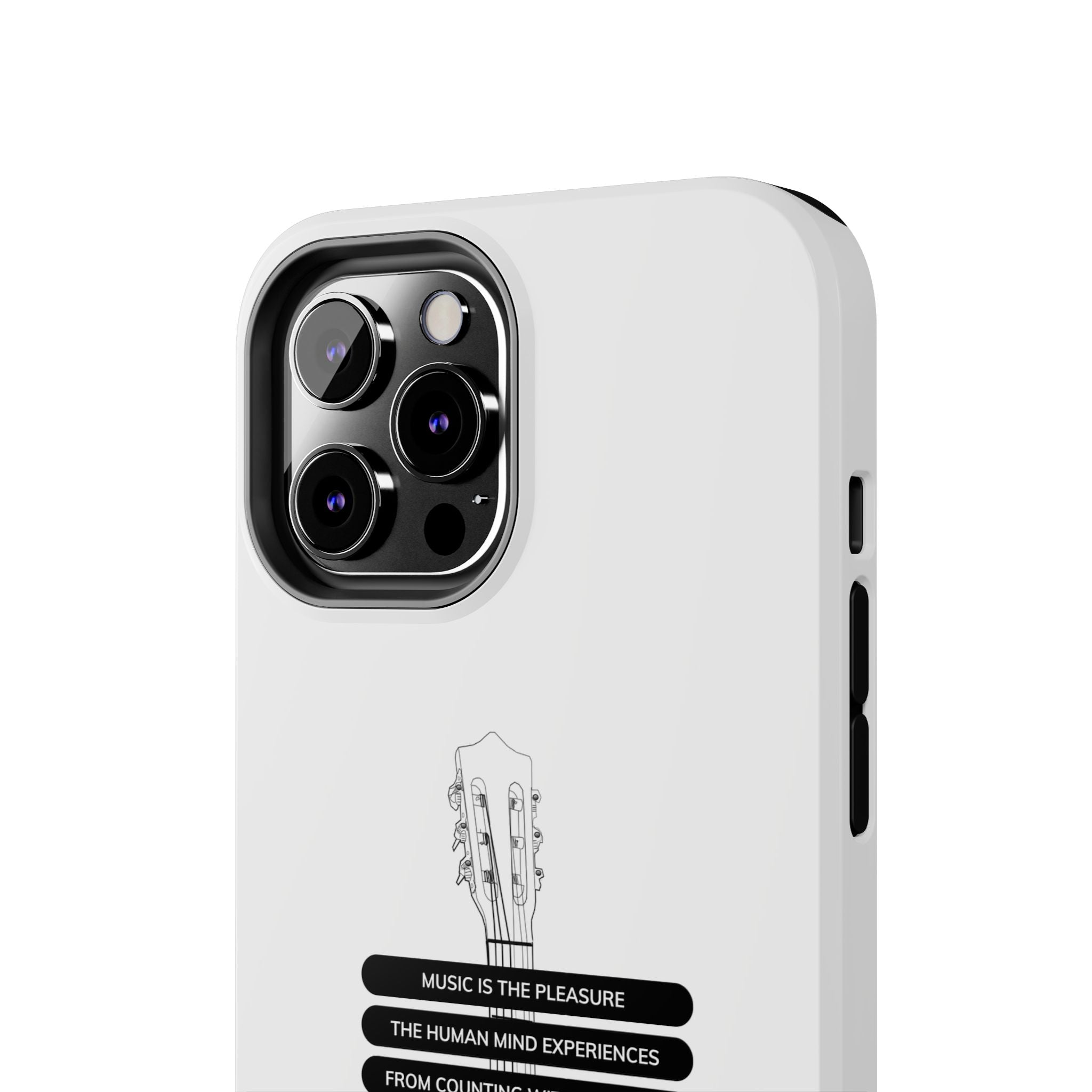 Acoustic Guitar Quote Tough Phone Case — “Music is the Pleasure” Protective Phone Cover