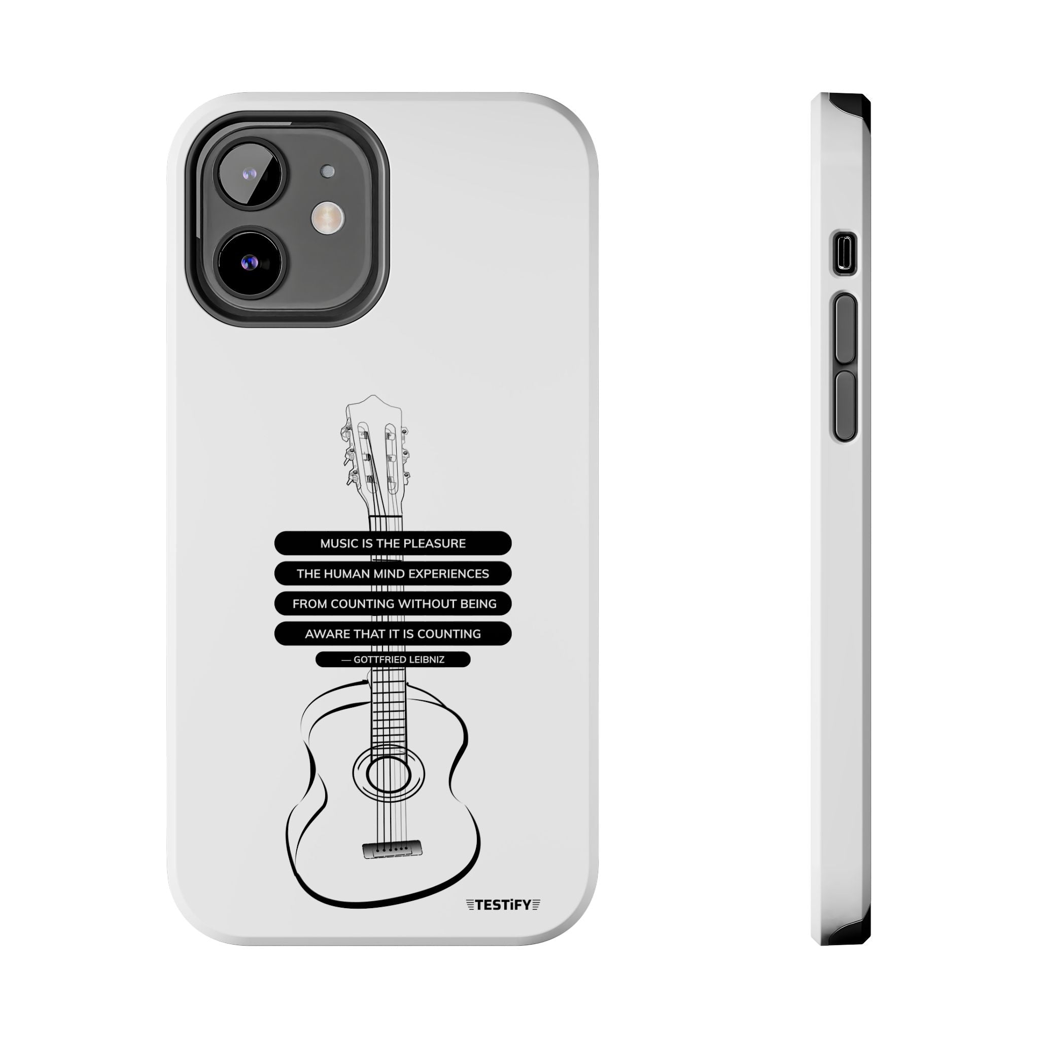 Acoustic Guitar Quote Tough Phone Case — “Music is the Pleasure” Protective Phone Cover