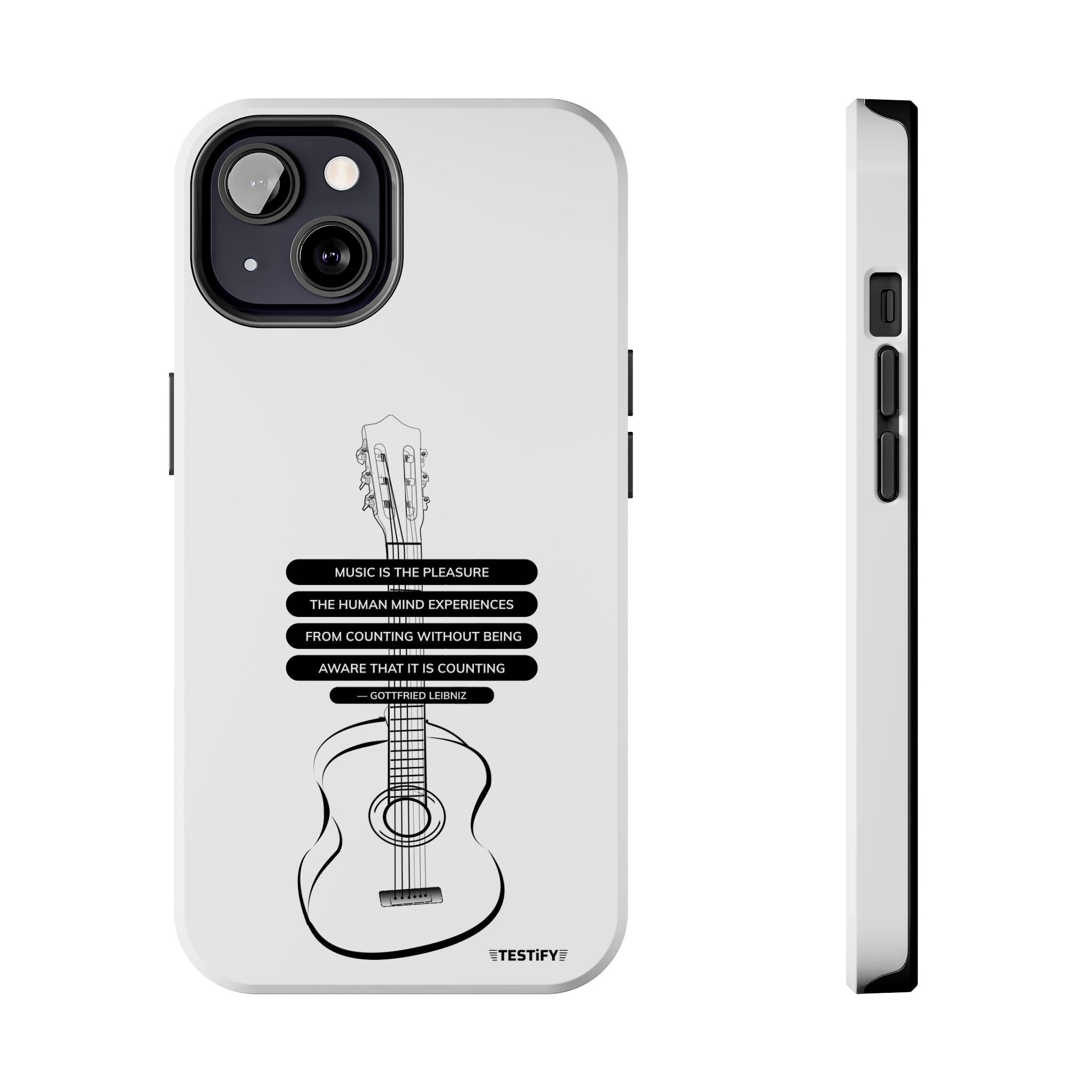 Acoustic Guitar Quote Tough Phone Case — “Music is the Pleasure” Protective Phone Cover