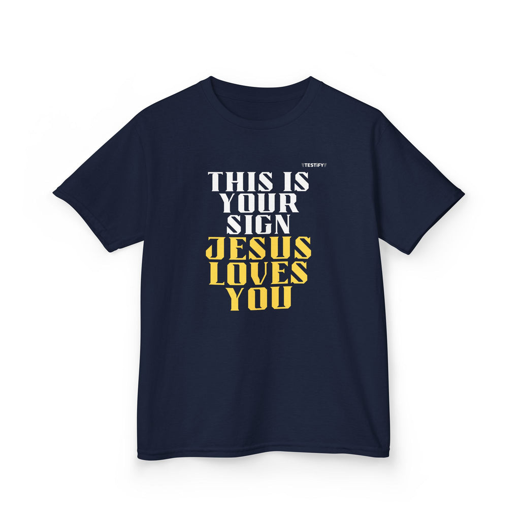 Kids T-Shirt — 'Jesus Loves You' Bright Yellow Faith Tee