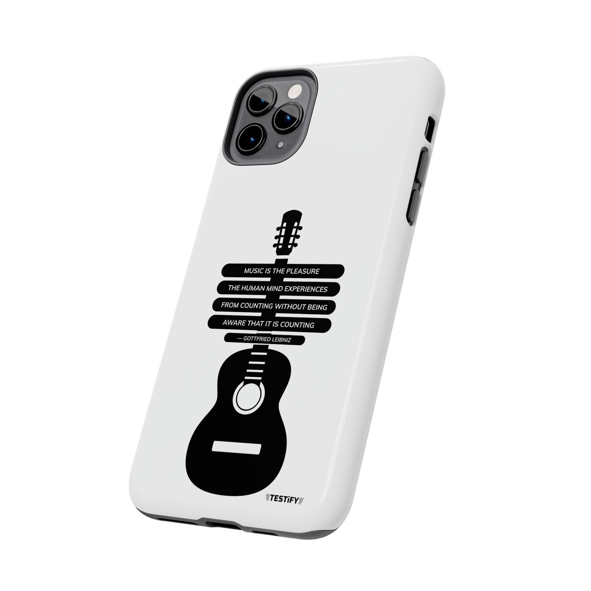 Guitar Quote Tough Phone Case — "Music is the Pleasure" Acoustic Design