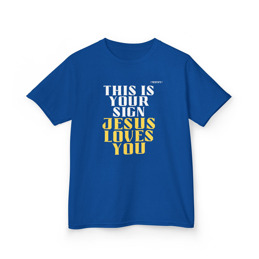 Kids T-Shirt — 'Jesus Loves You' Bright Yellow Faith Tee