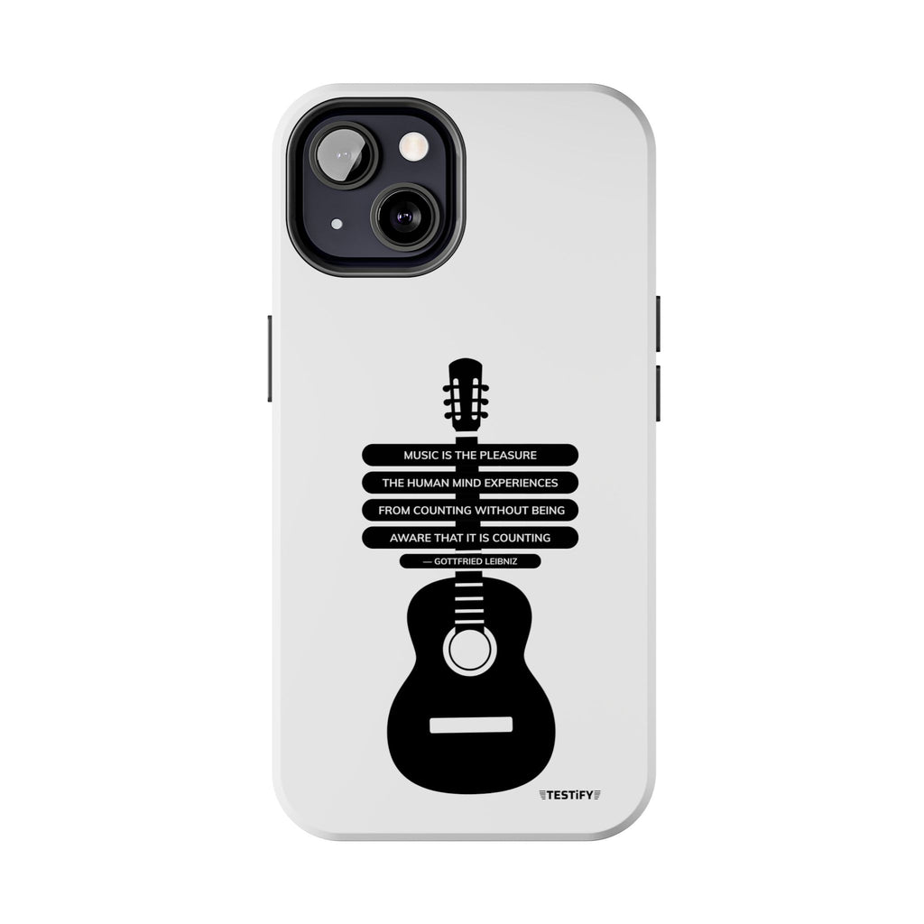 Guitar Quote Tough Phone Case — "Music is the Pleasure" Acoustic Design