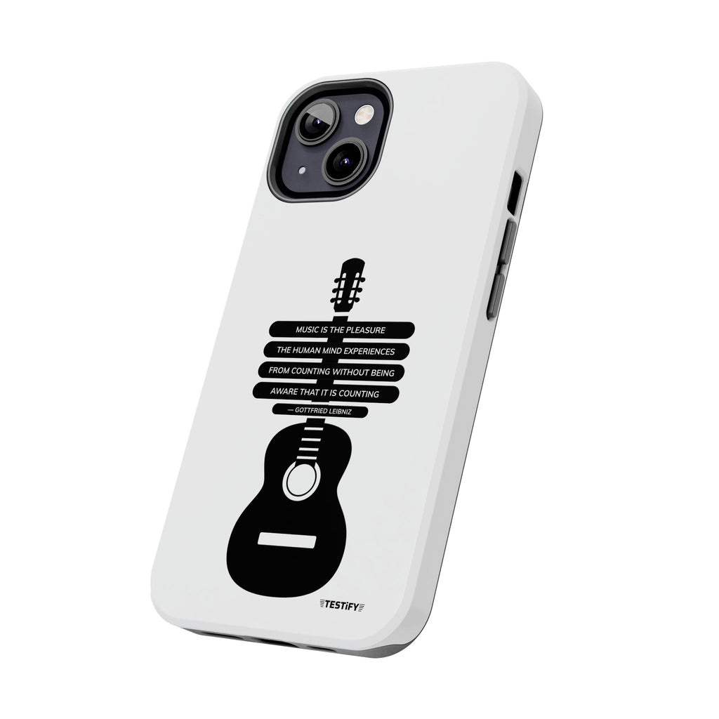 Guitar Quote Tough Phone Case — "Music is the Pleasure" Acoustic Design