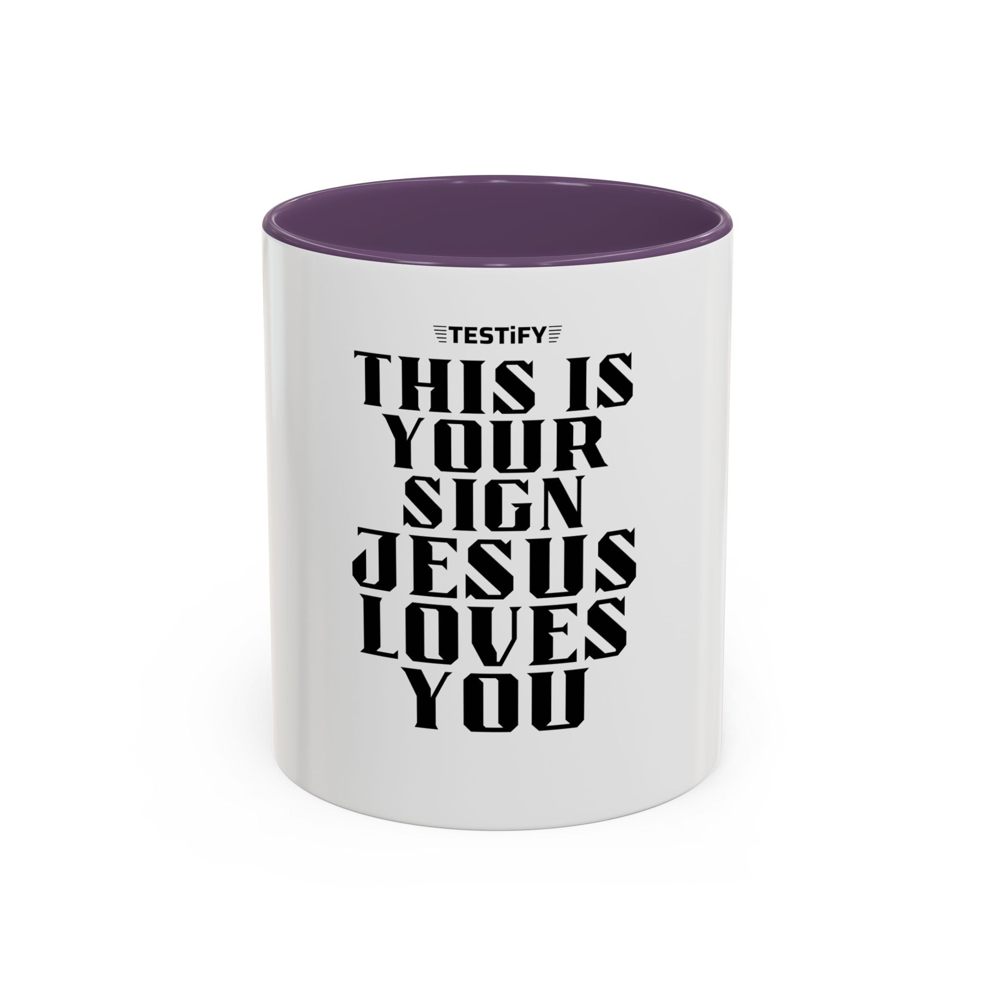 Jesus Loves You Coffee Mug — "This Is Your Sign" Accent Mug (11/15oz)