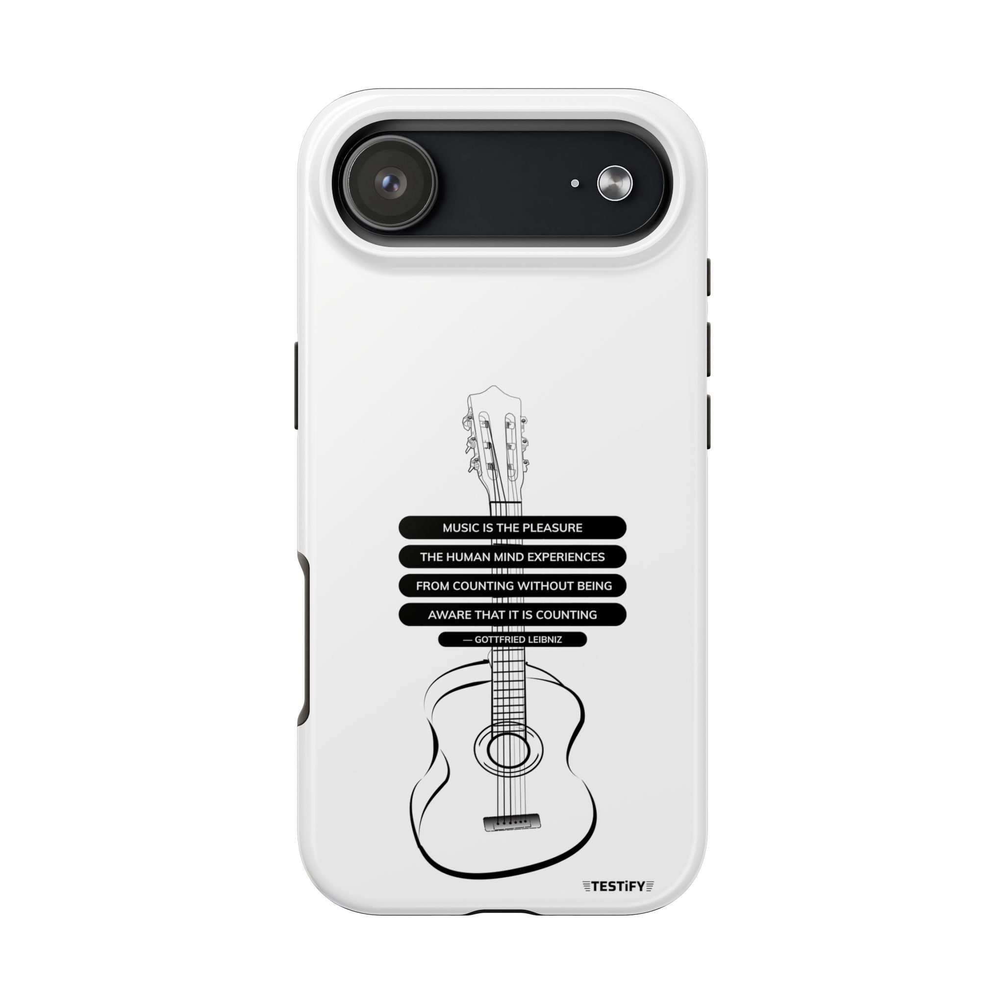 Acoustic Guitar Quote Tough Phone Case — “Music is the Pleasure” Protective Phone Cover