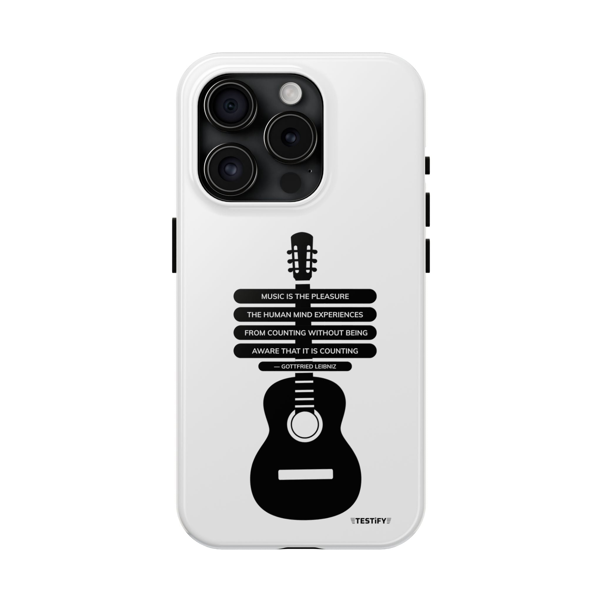 Guitar Quote Tough Phone Case — "Music is the Pleasure" Acoustic Design
