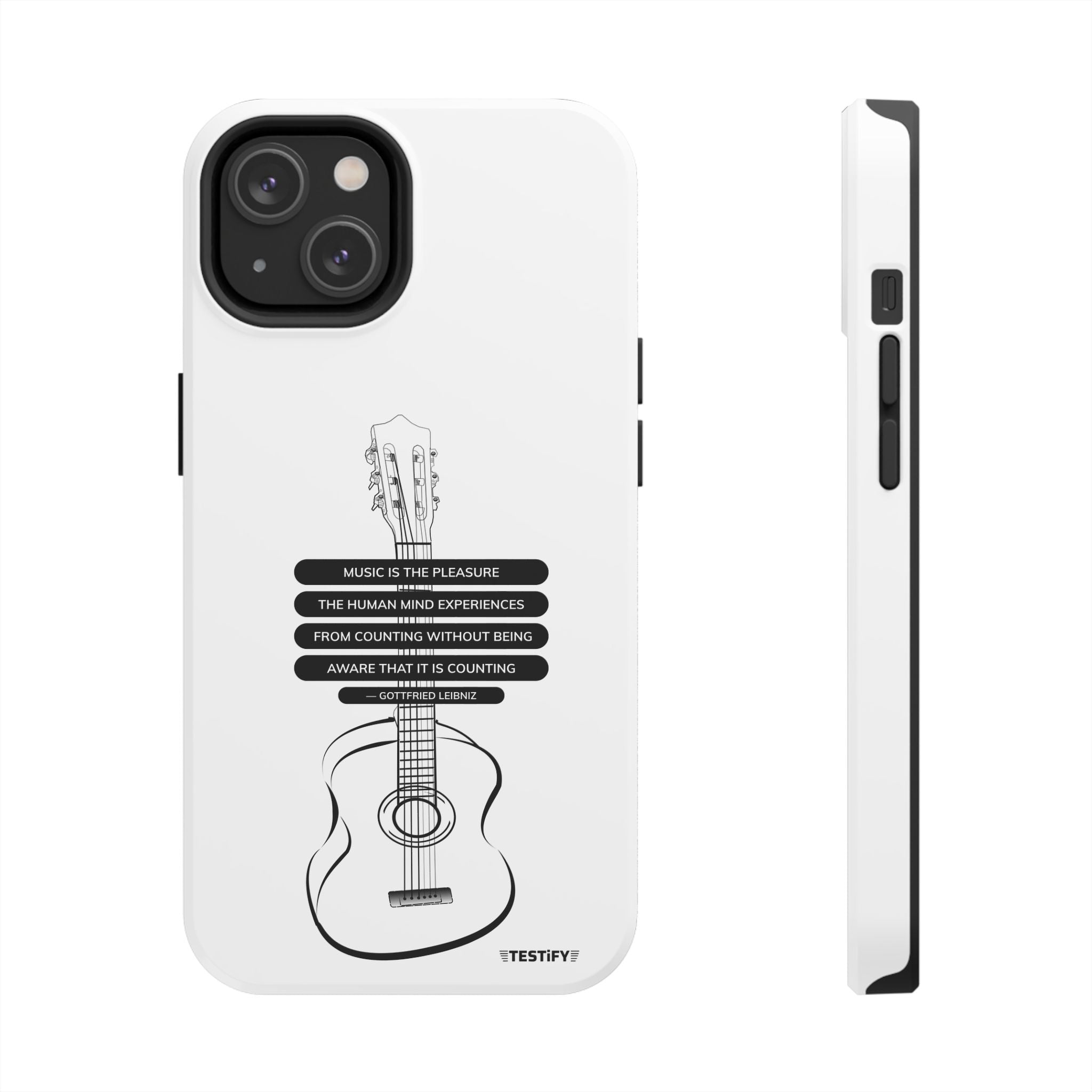 Acoustic Guitar Quote Tough Phone Case — “Music is the Pleasure” Protective Phone Cover