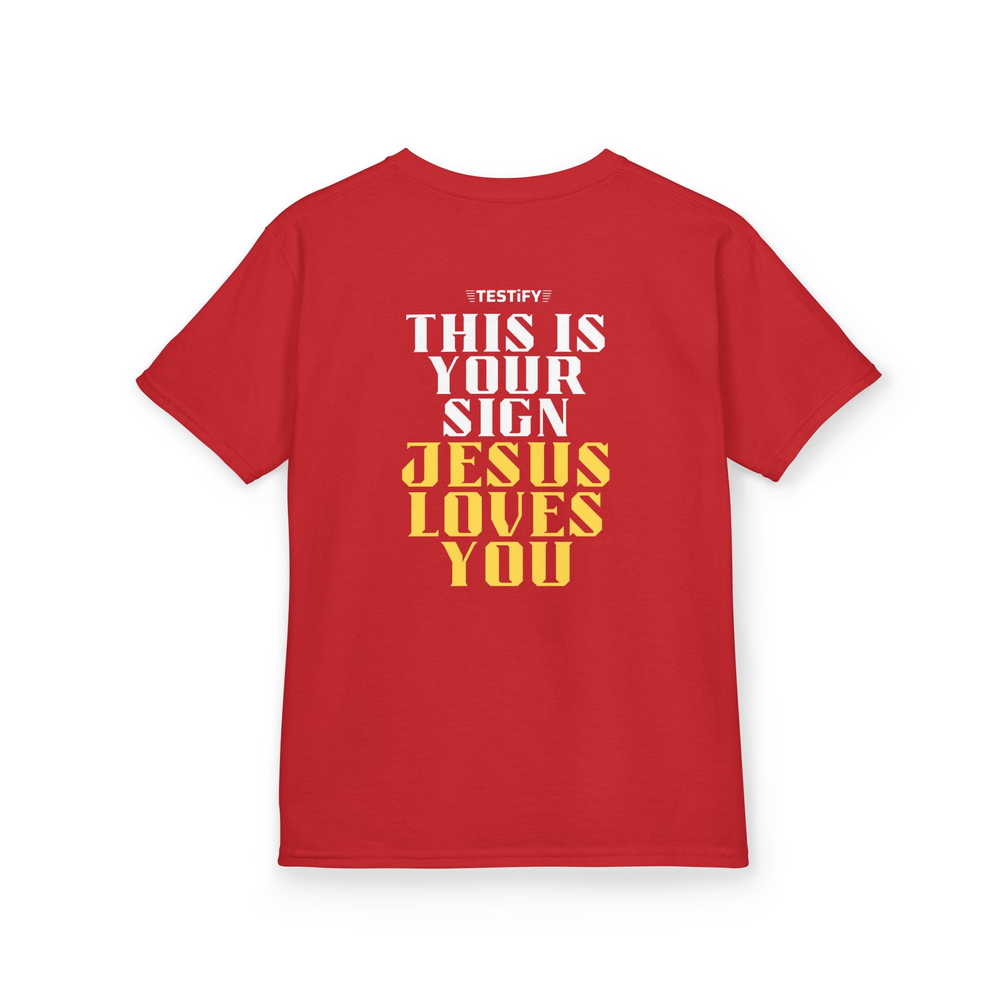 Kids T-Shirt — 'Jesus Loves You' Bright Yellow Faith Tee