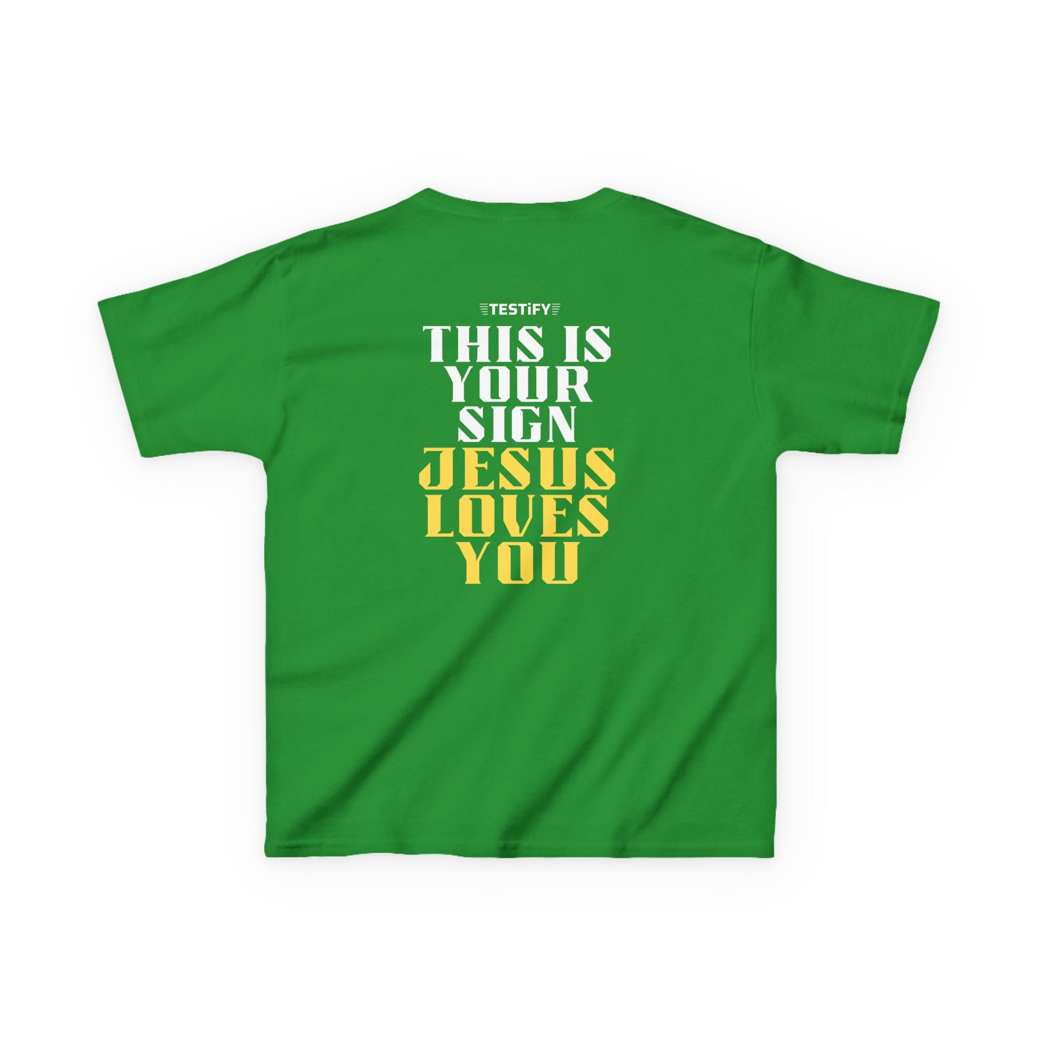 Kids T-Shirt — 'Jesus Loves You' Bright Yellow Faith Tee