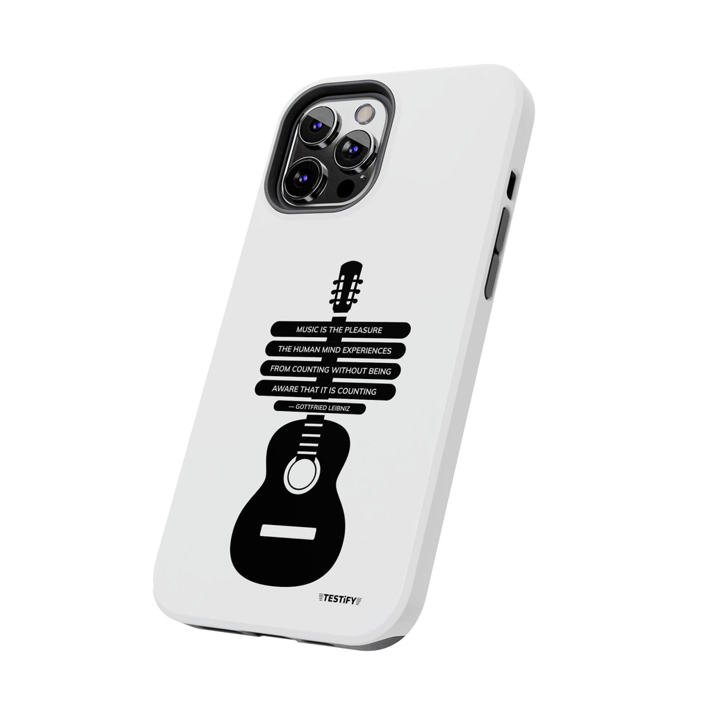 Guitar Quote Tough Phone Case — "Music is the Pleasure" Acoustic Design