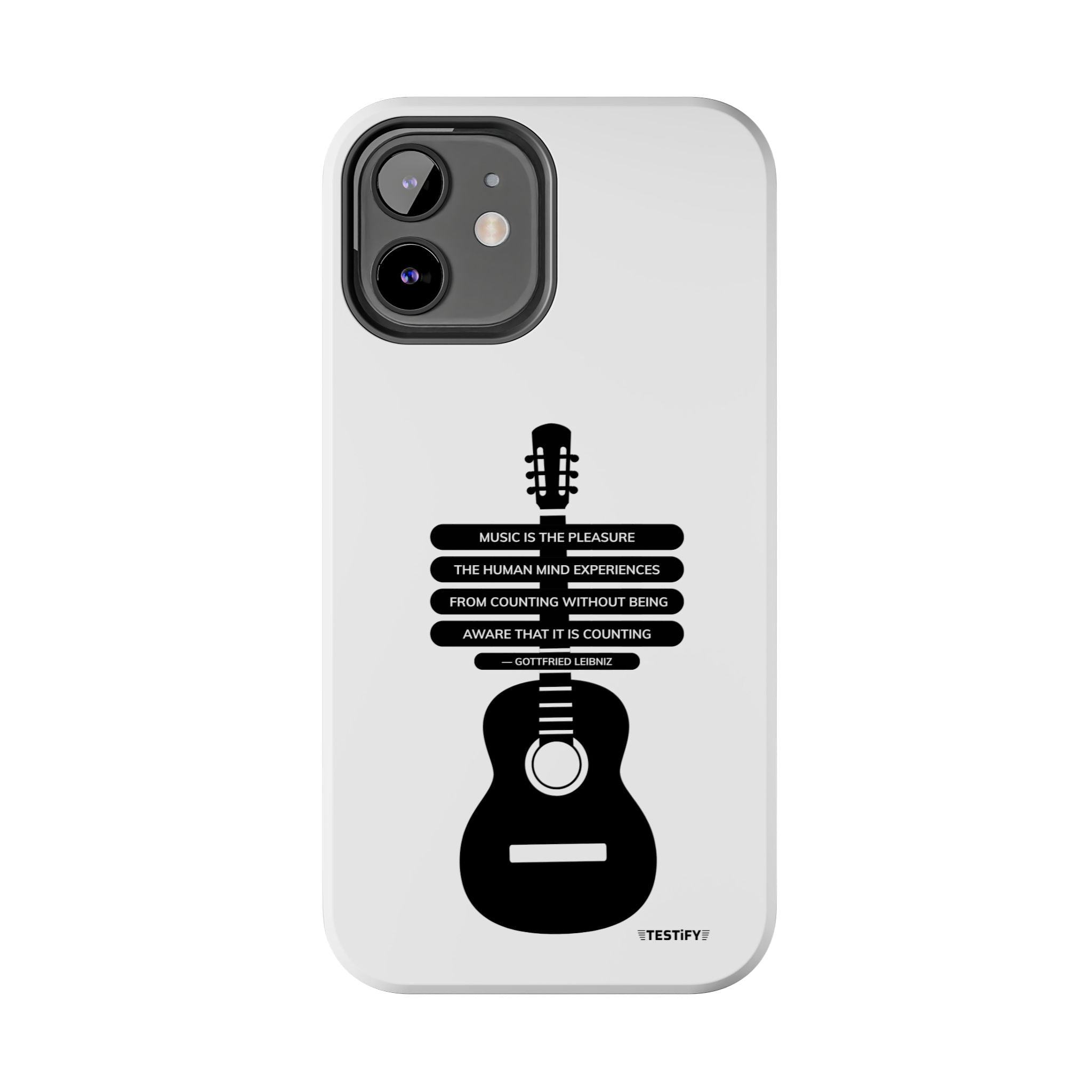 Guitar Quote Tough Phone Case — "Music is the Pleasure" Acoustic Design