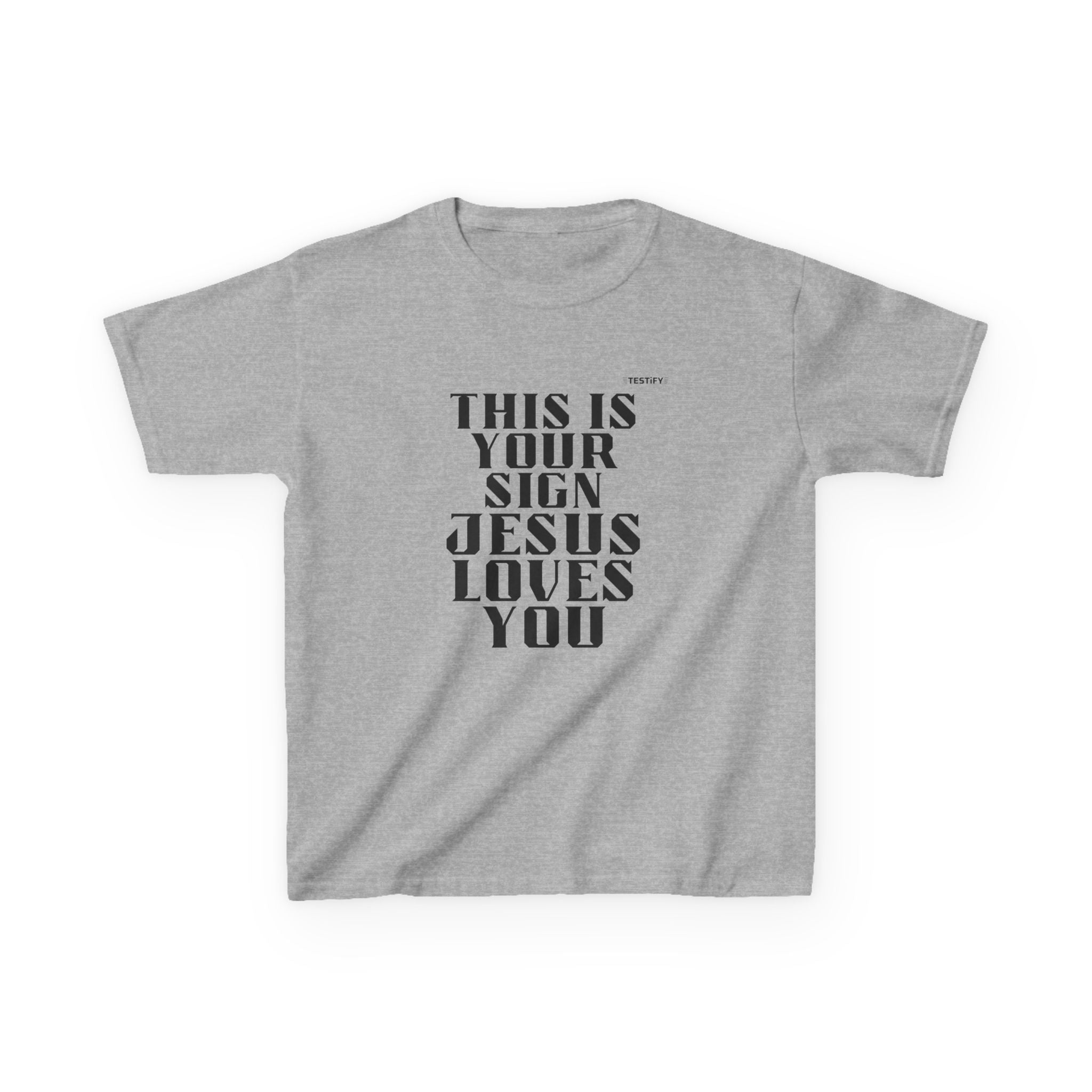 Kids T-Shirt — "This Is Your Sign: Jesus Loves You" Faith Graphic Tee