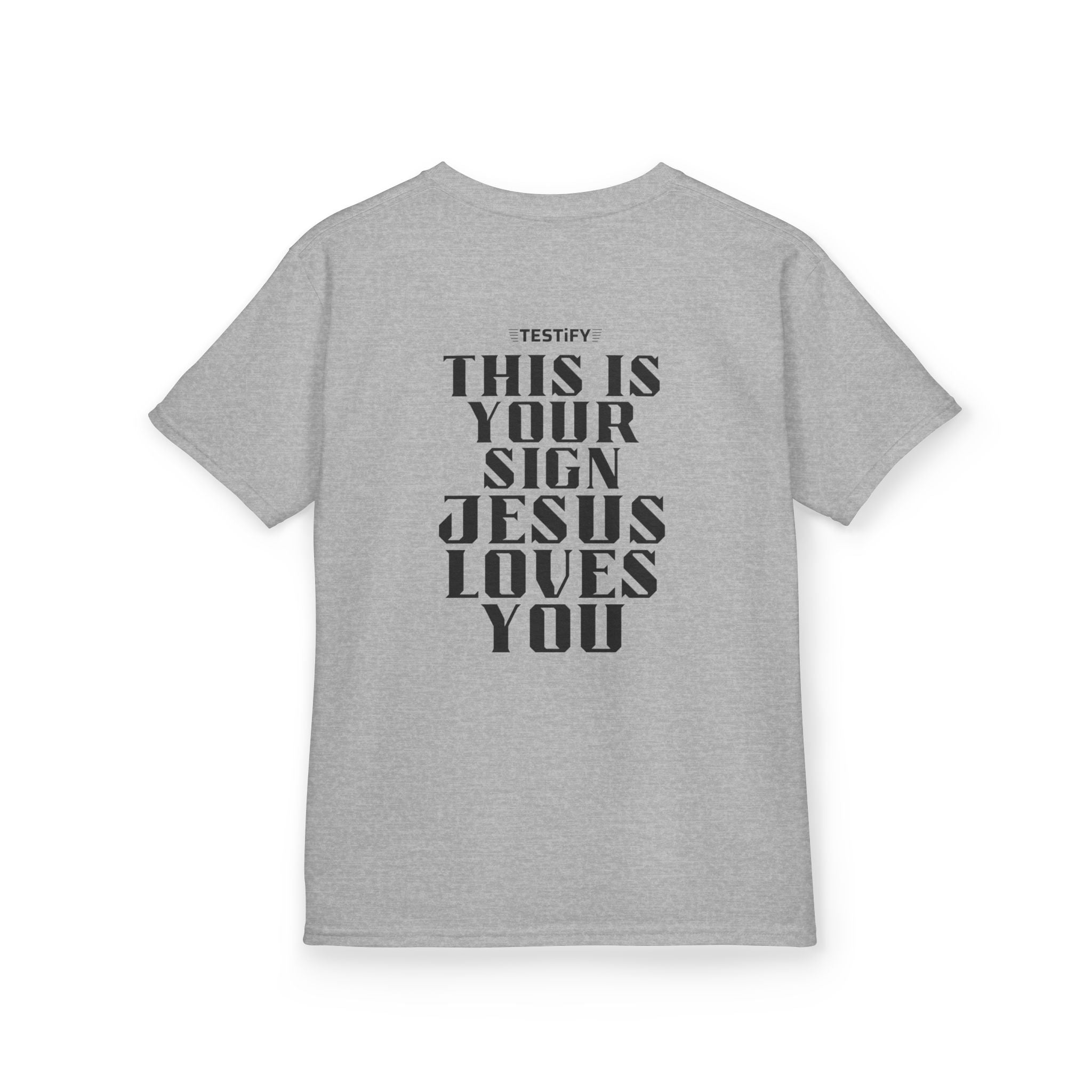 Kids T-Shirt — "This Is Your Sign: Jesus Loves You" Faith Graphic Tee