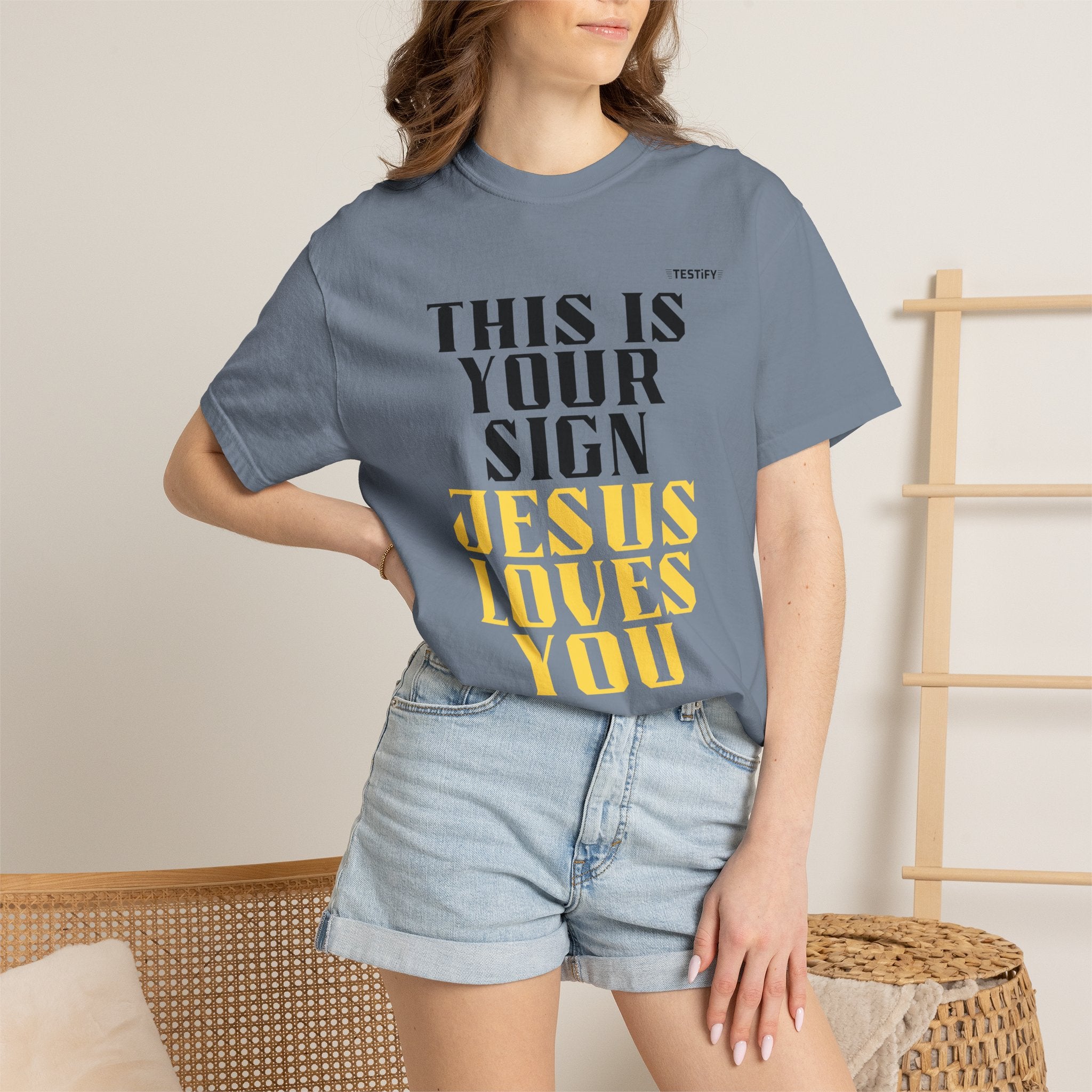 T-Shirt - "This Is Your Sign: Jesus Loves You" Inspirational Christian Tee