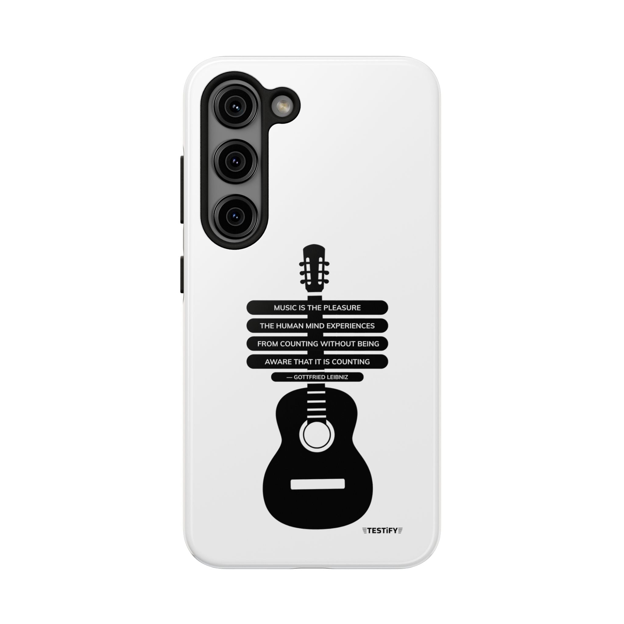 Guitar Quote Tough Phone Case — "Music is the Pleasure" Acoustic Design