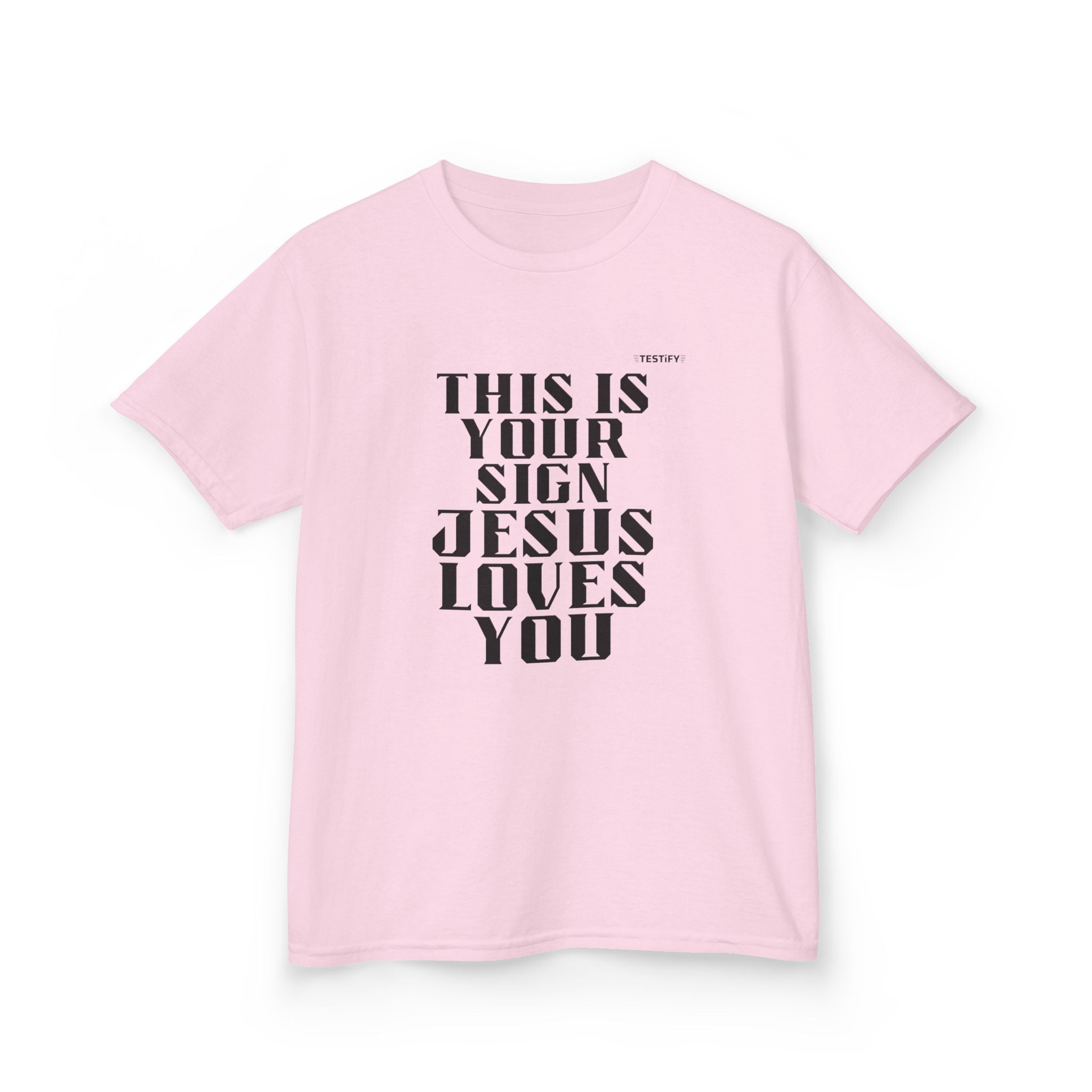Kids T-Shirt — "This Is Your Sign: Jesus Loves You" Faith Graphic Tee