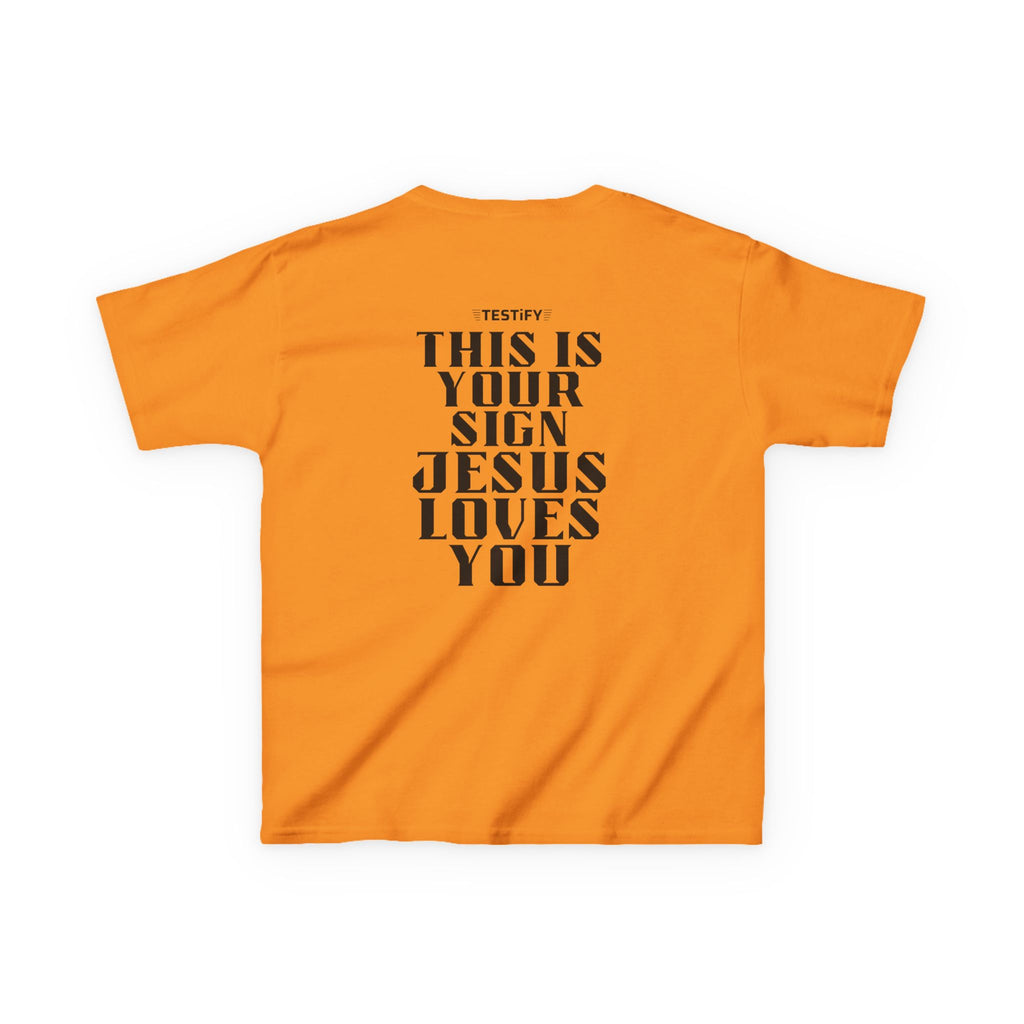 Kids T-Shirt — "This Is Your Sign: Jesus Loves You" Faith Graphic Tee