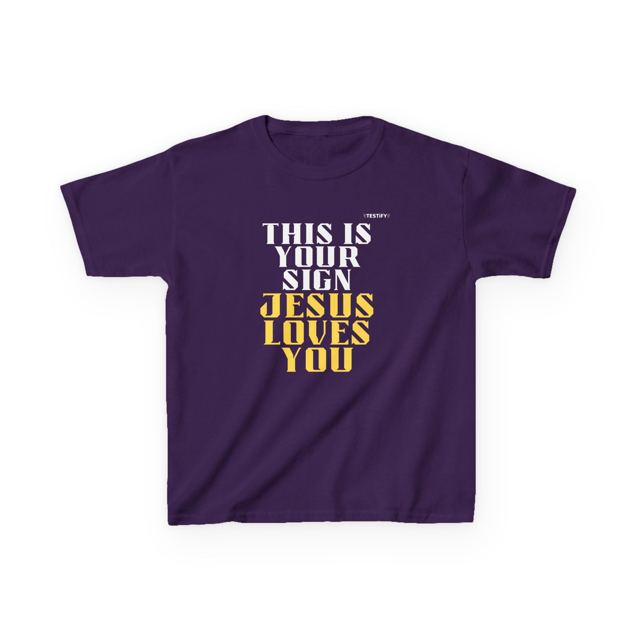 Kids T-Shirt — 'Jesus Loves You' Bright Yellow Faith Tee