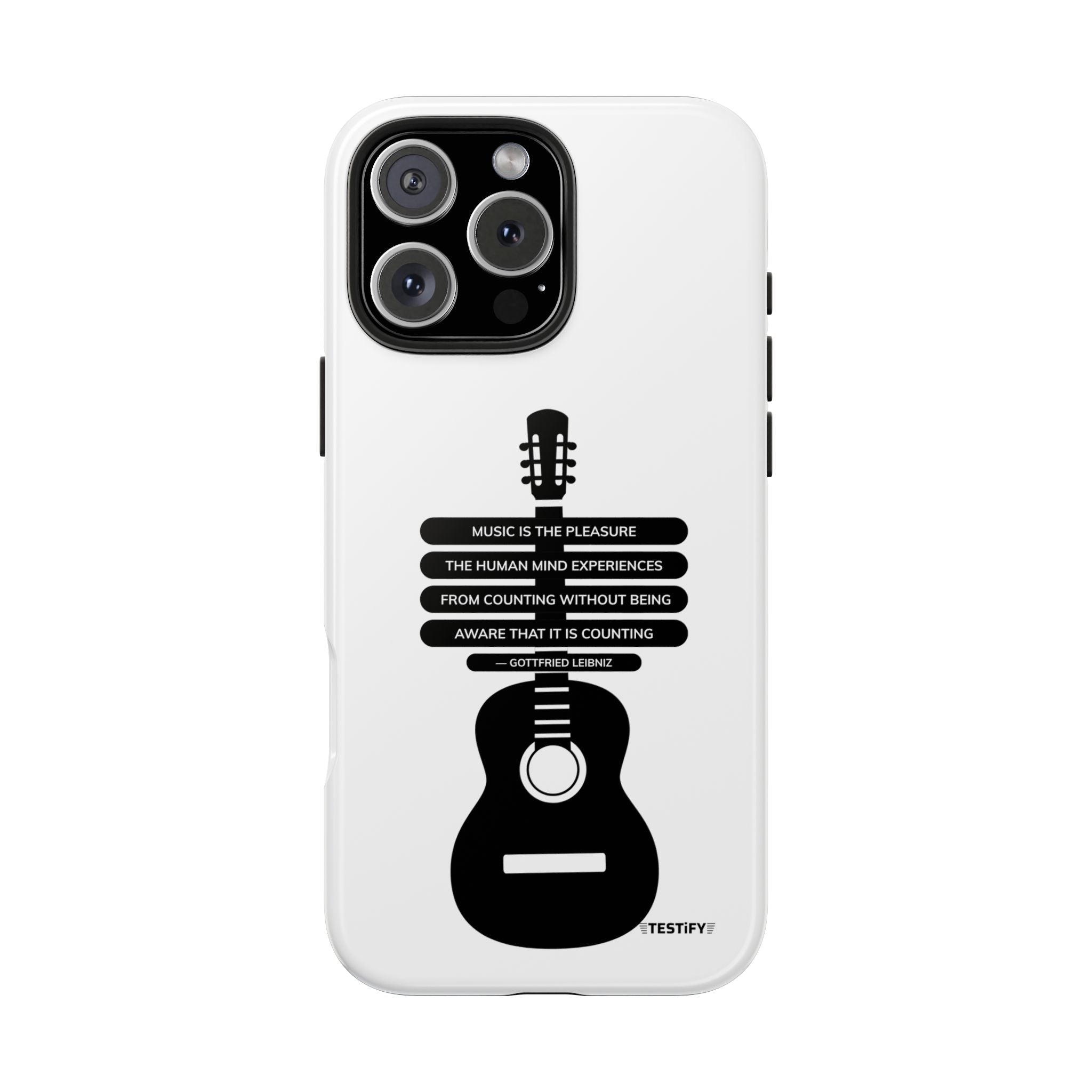 Guitar Quote Tough Phone Case — "Music is the Pleasure" Acoustic Design
