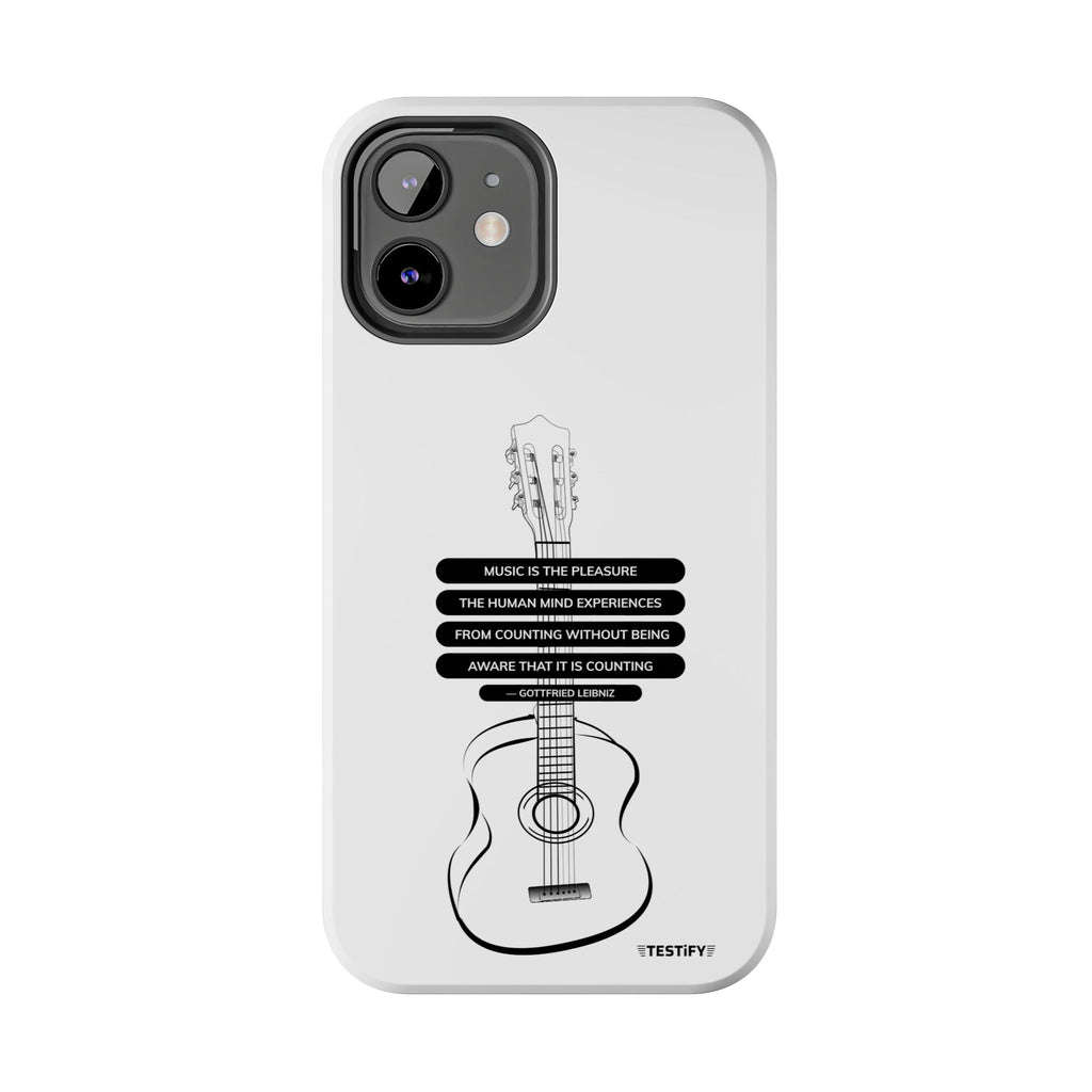 Acoustic Guitar Quote Tough Phone Case — “Music is the Pleasure” Protective Phone Cover