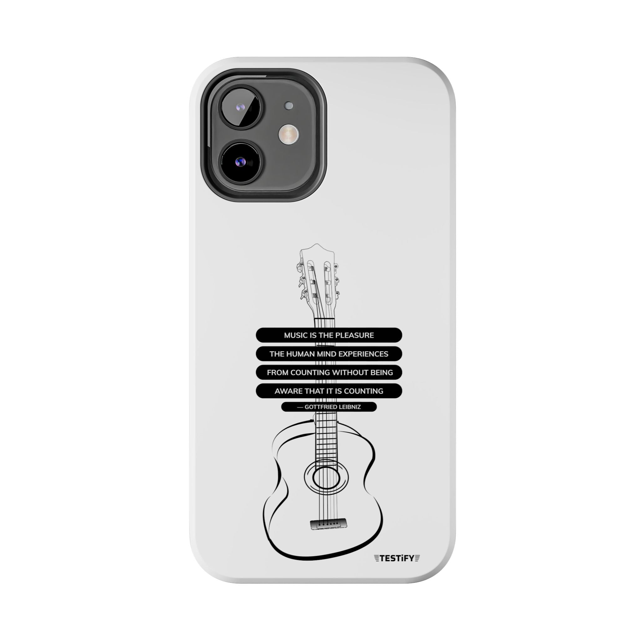Acoustic Guitar Quote Tough Phone Case — “Music is the Pleasure” Protective Phone Cover