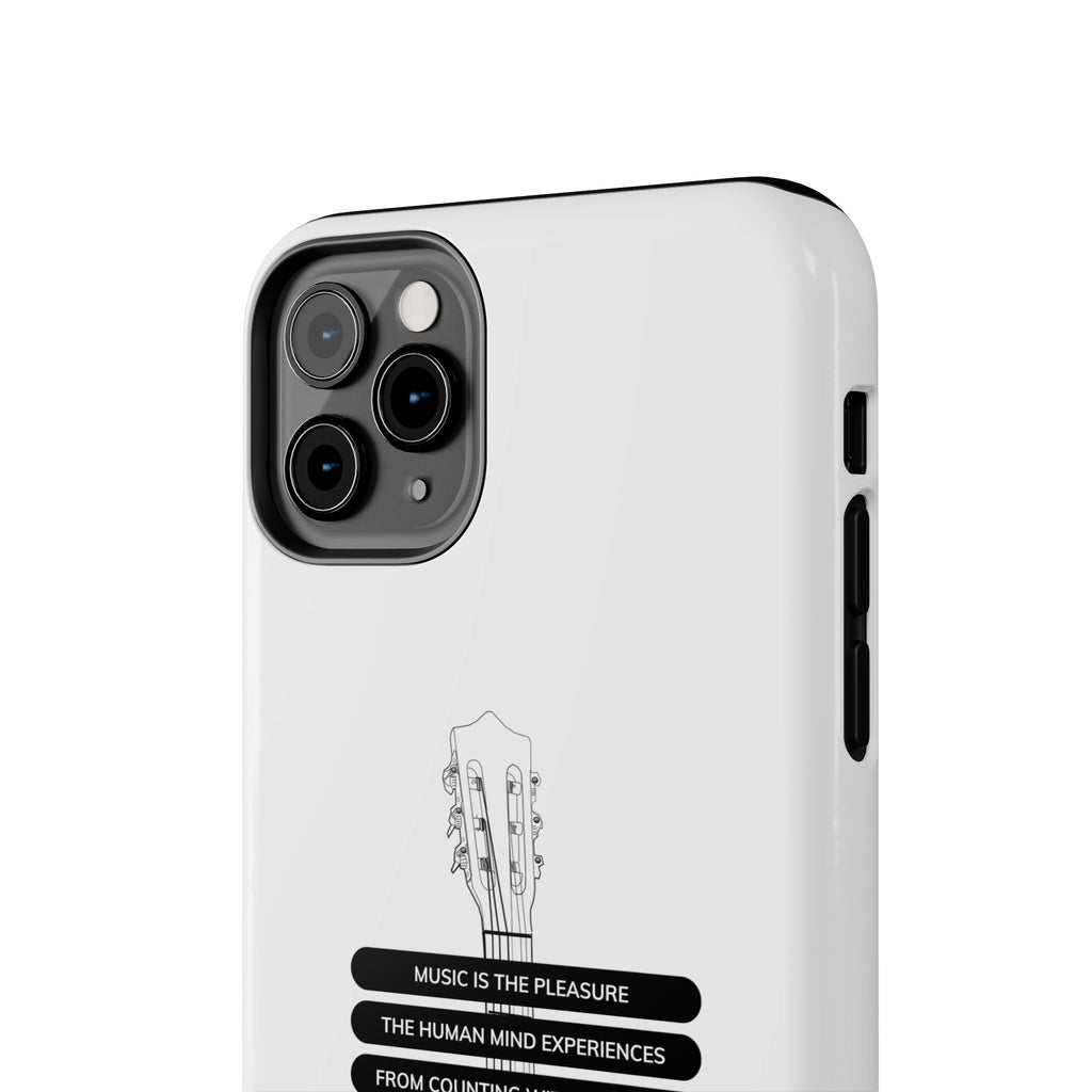 Acoustic Guitar Quote Tough Phone Case — “Music is the Pleasure” Protective Phone Cover