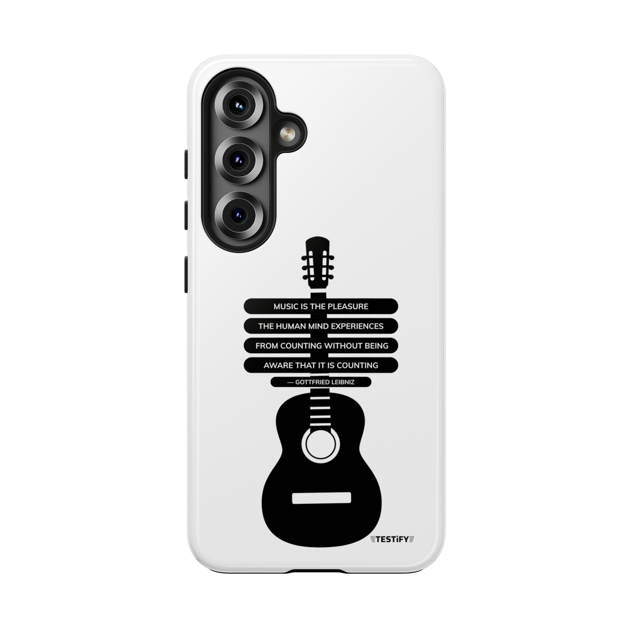 Guitar Quote Tough Phone Case — "Music is the Pleasure" Acoustic Design