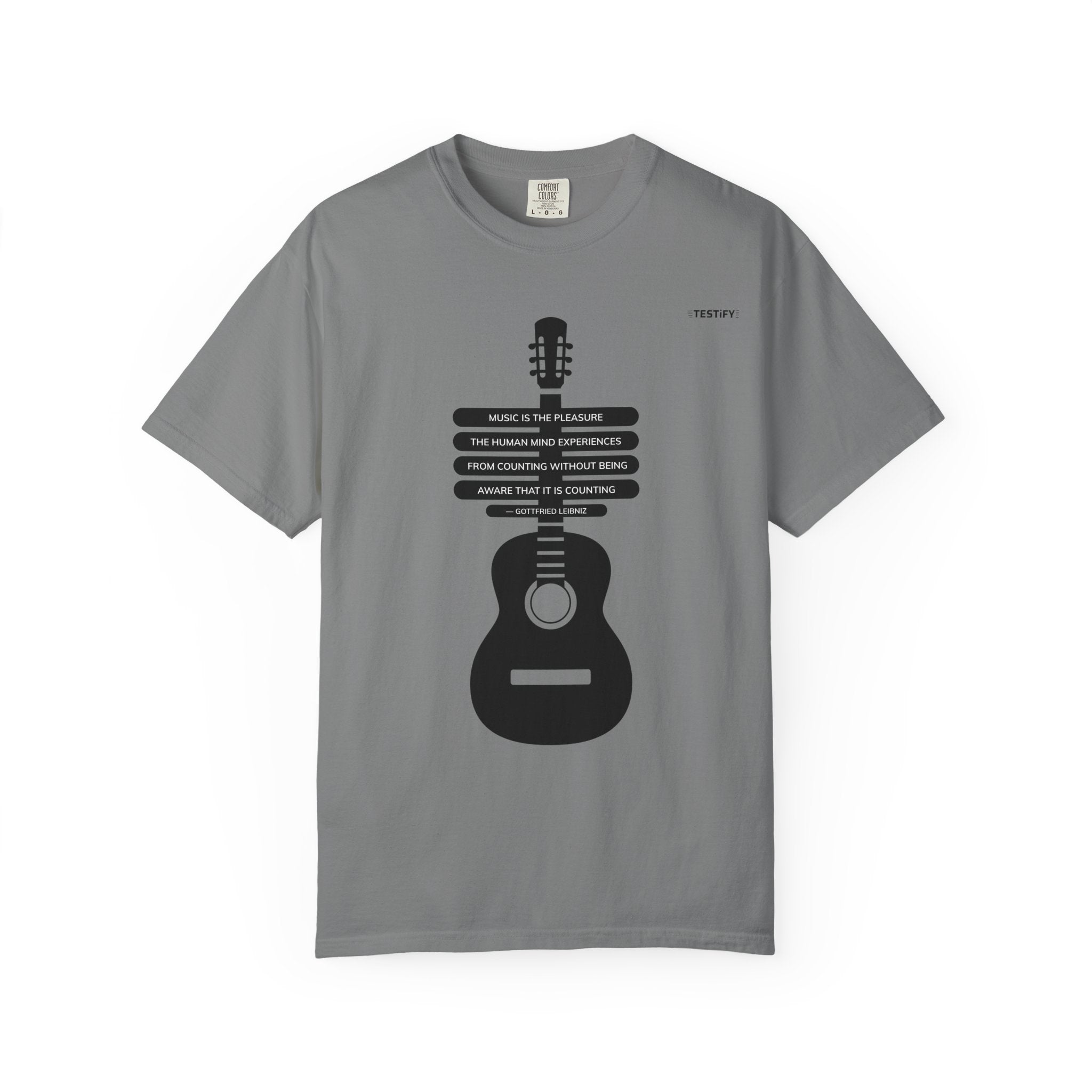 Acoustic Guitar Quote T-Shirt — "Music is the Pleasure" Graphic Tee