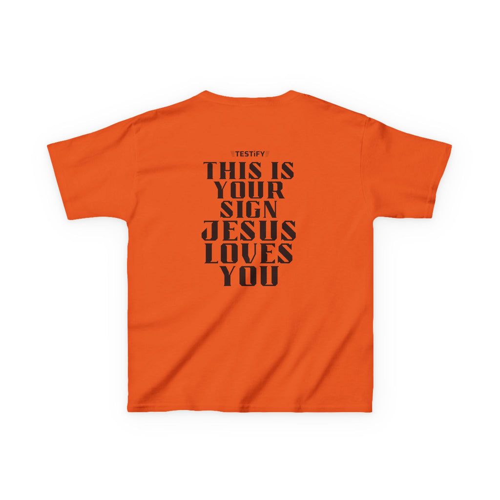Kids T-Shirt — "This Is Your Sign: Jesus Loves You" Faith Graphic Tee