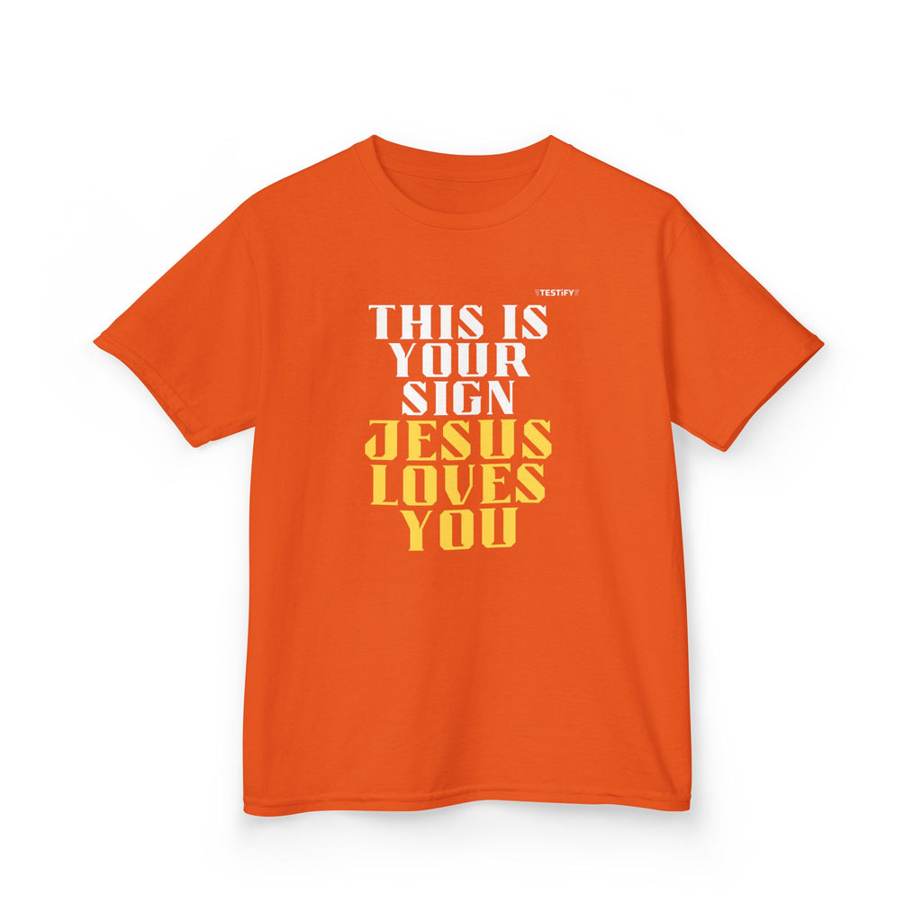 Kids T-Shirt — 'Jesus Loves You' Bright Yellow Faith Tee