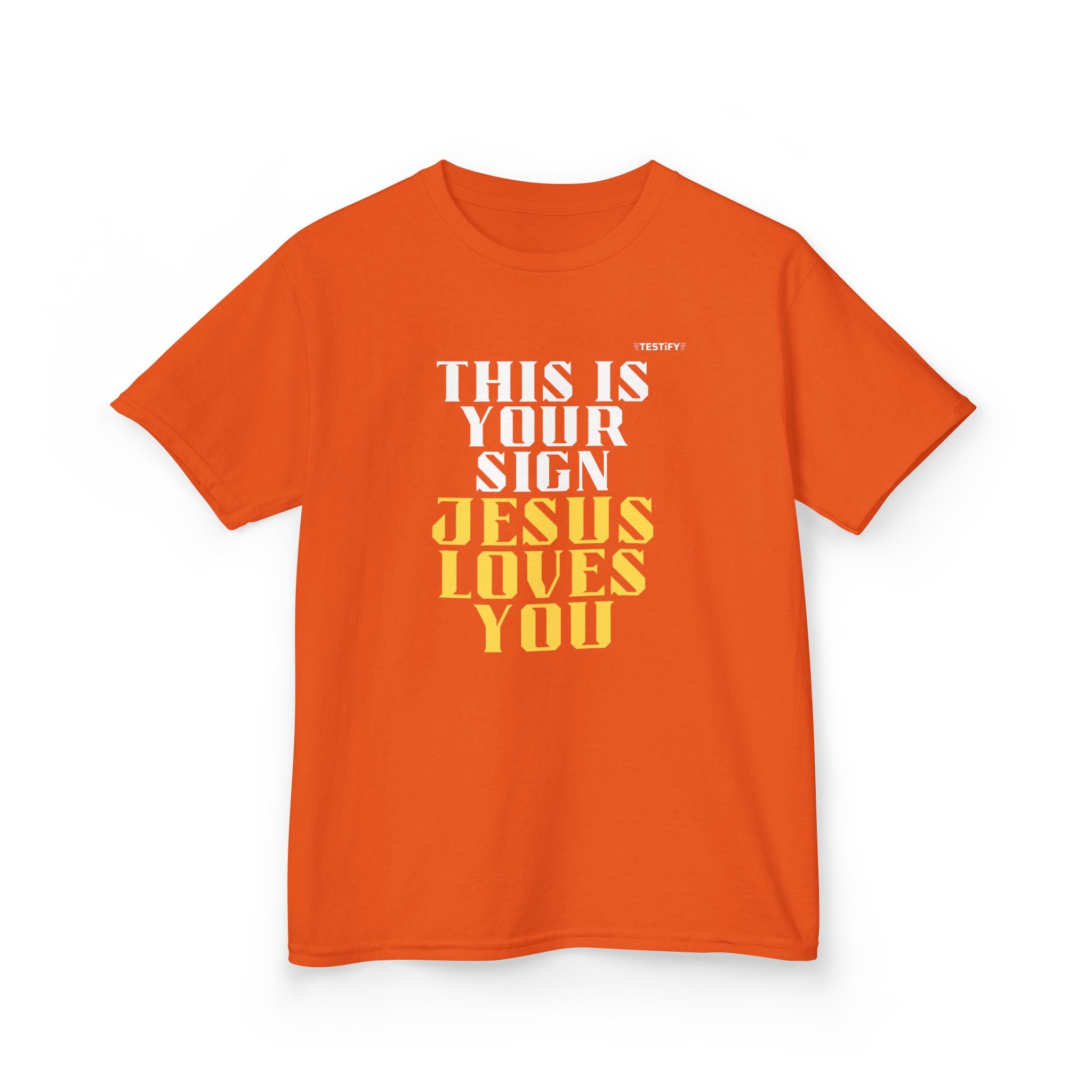 Kids T-Shirt — 'Jesus Loves You' Bright Yellow Faith Tee