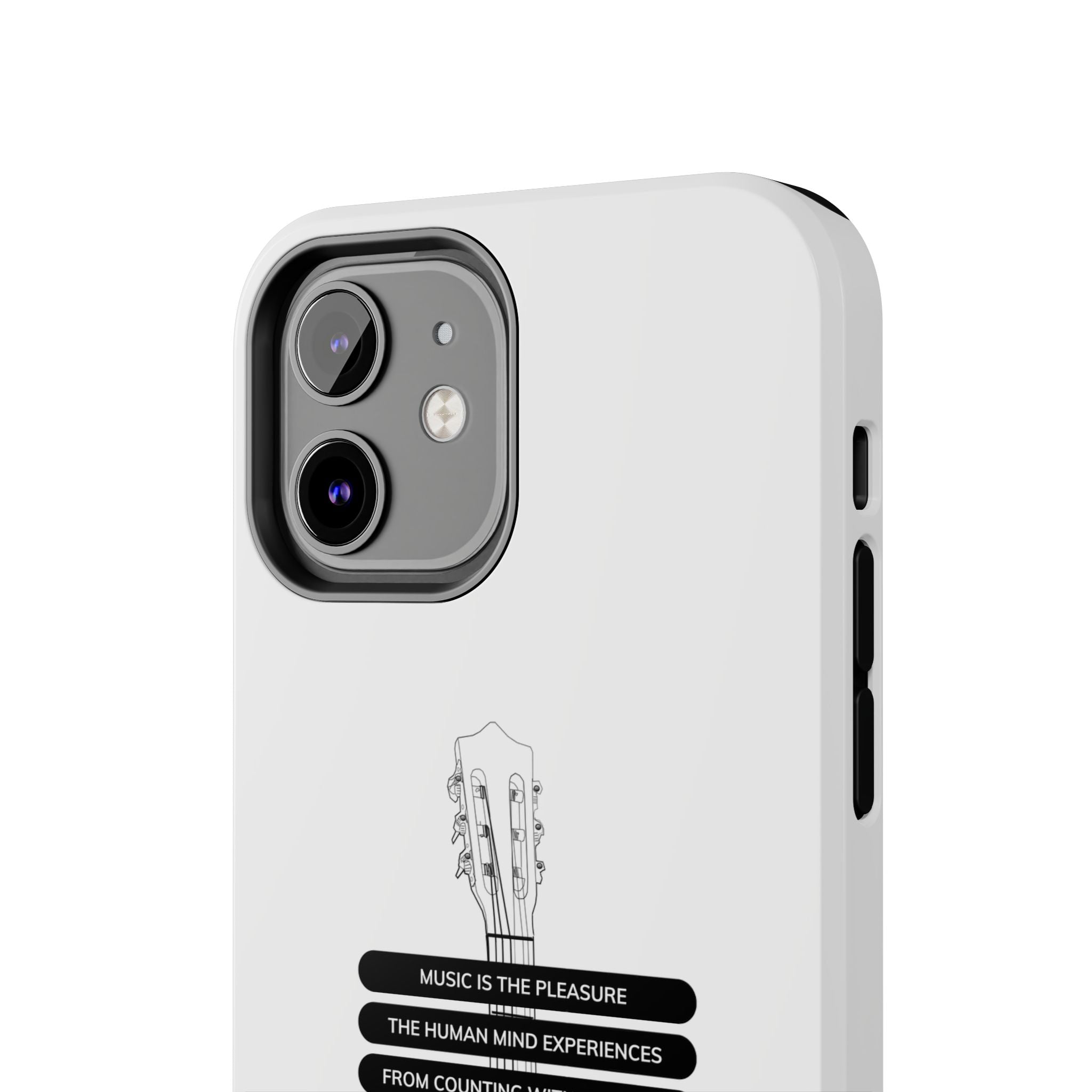 Acoustic Guitar Quote Tough Phone Case — “Music is the Pleasure” Protective Phone Cover