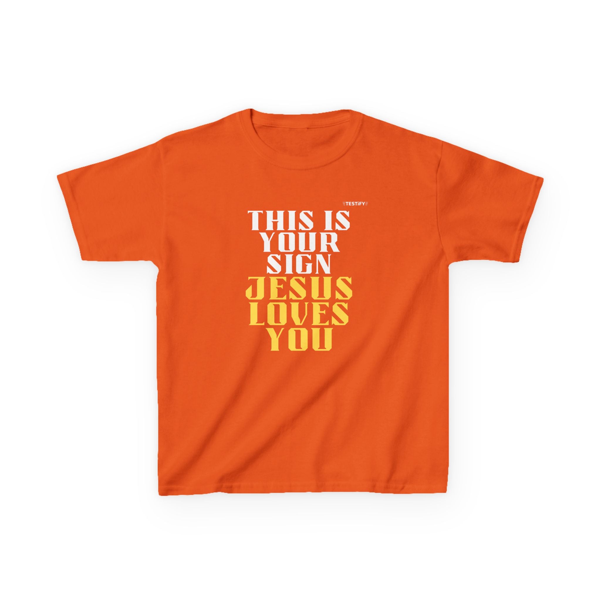 Kids T-Shirt — 'Jesus Loves You' Bright Yellow Faith Tee