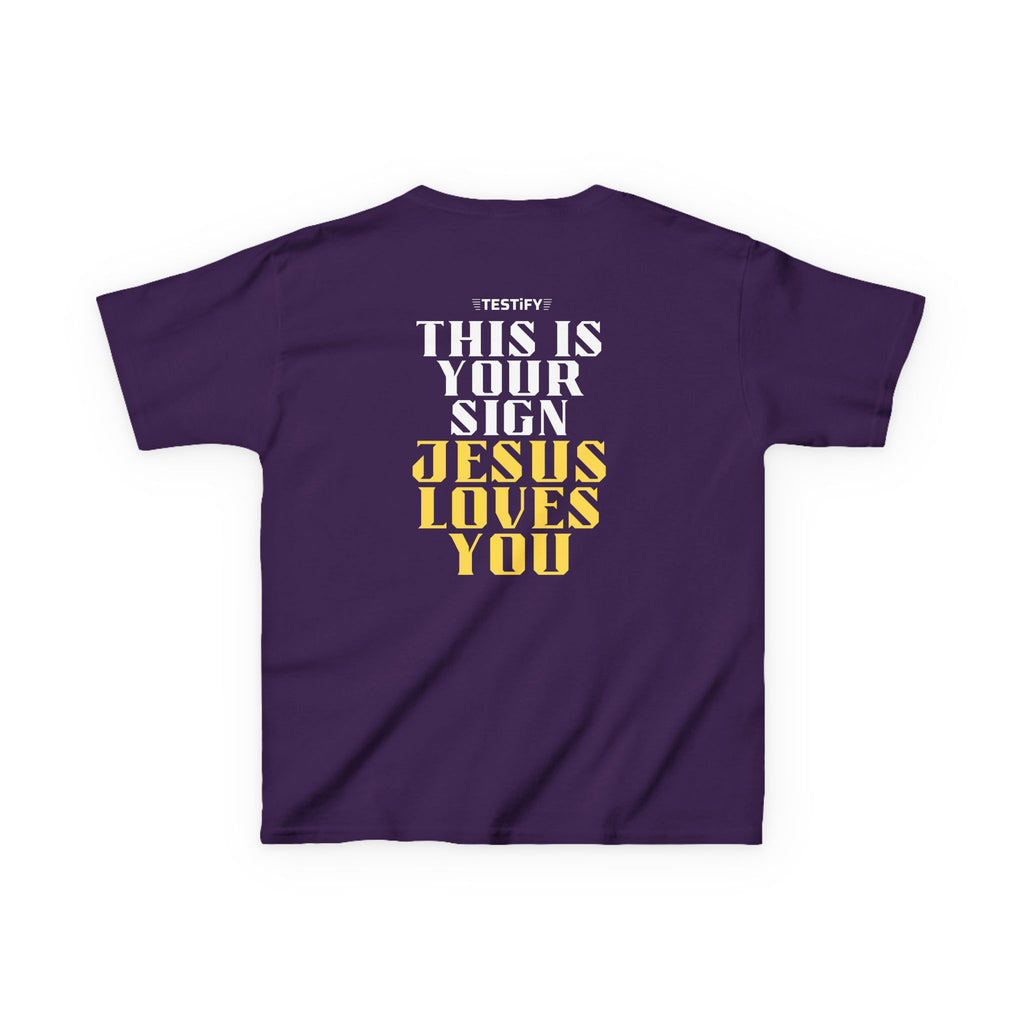 Kids T-Shirt — 'Jesus Loves You' Bright Yellow Faith Tee