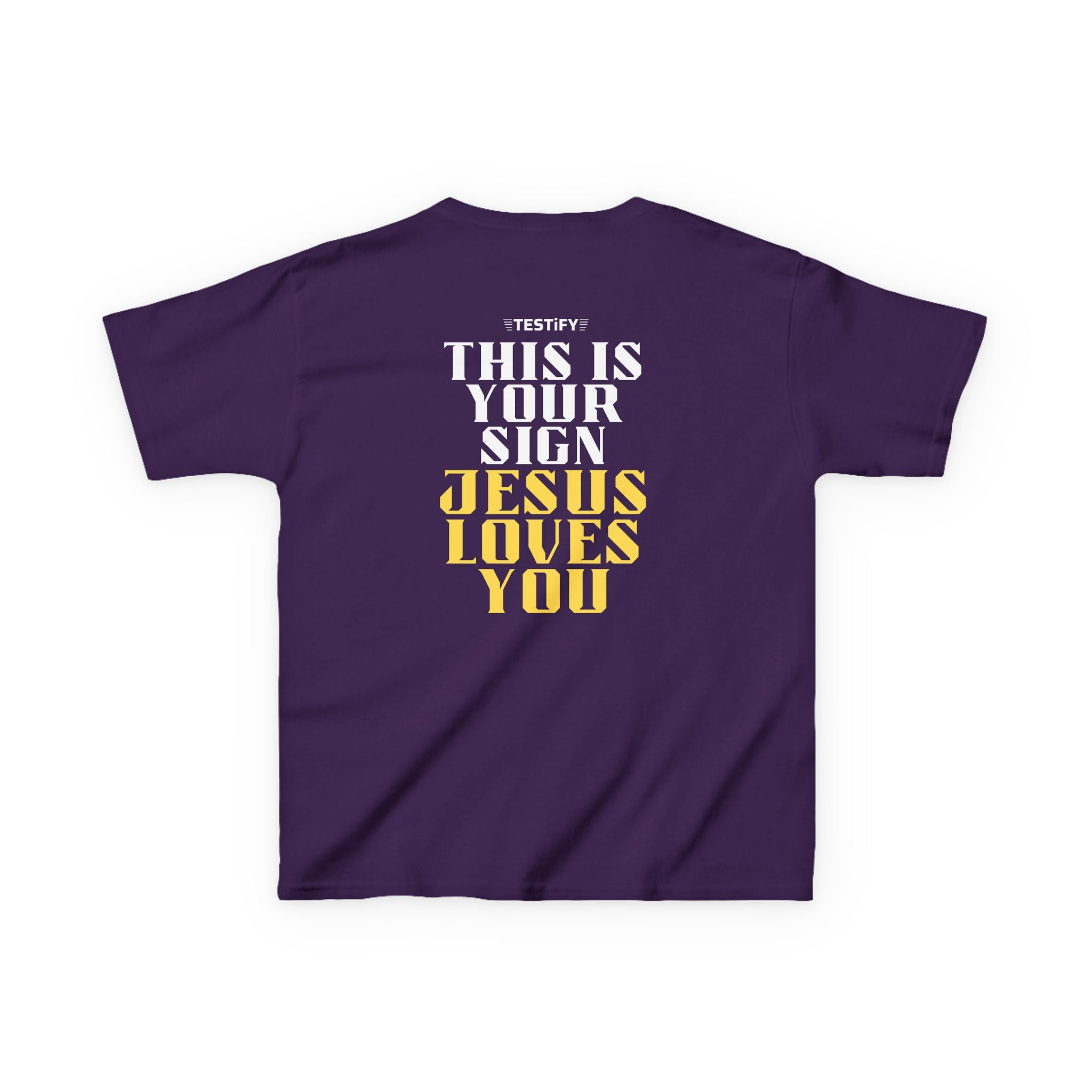 Kids T-Shirt — 'Jesus Loves You' Bright Yellow Faith Tee