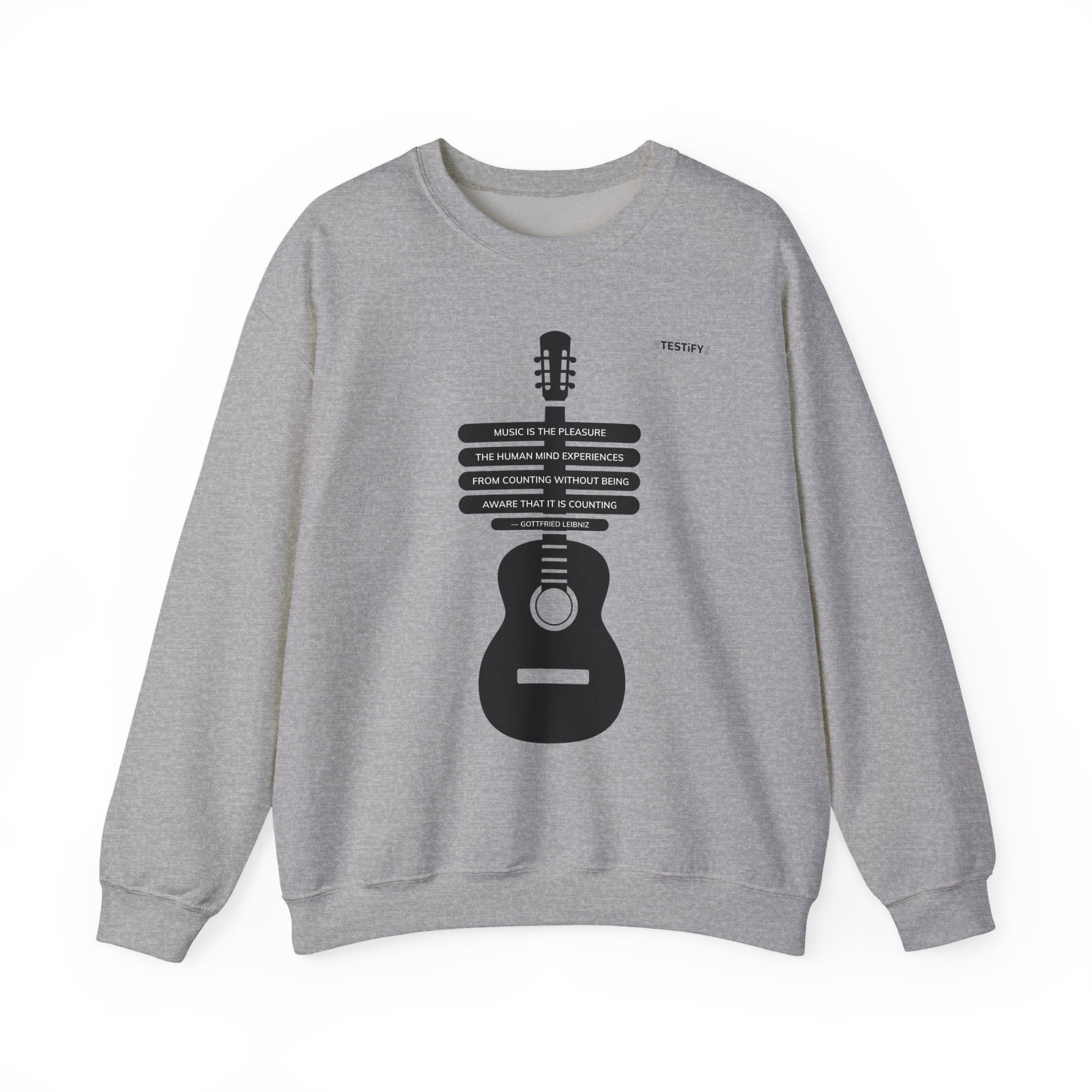 Guitar Skeleton Crewneck Sweatshirt — Modern Acoustic Music Tee