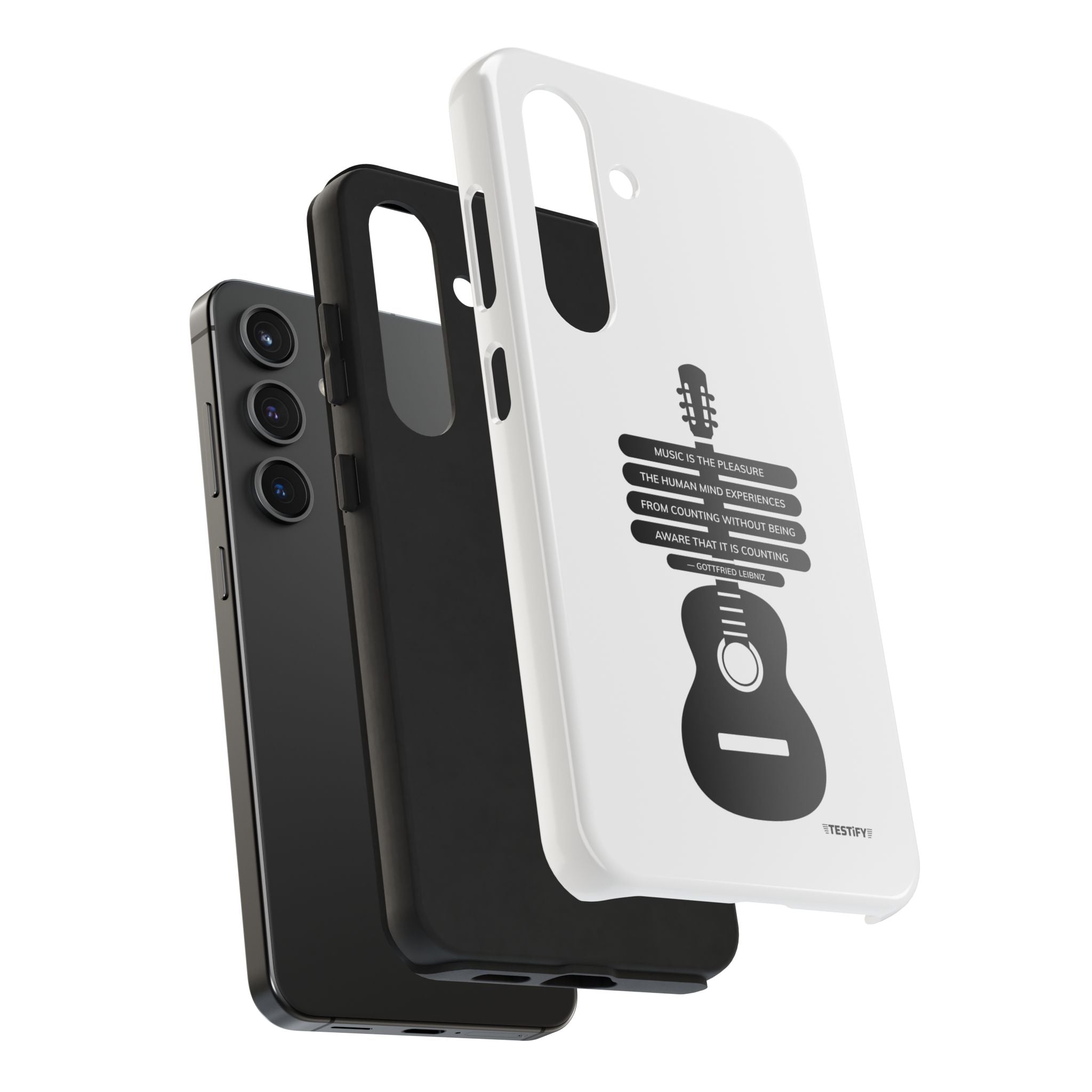 Guitar Quote Tough Phone Case — "Music is the Pleasure" Acoustic Design